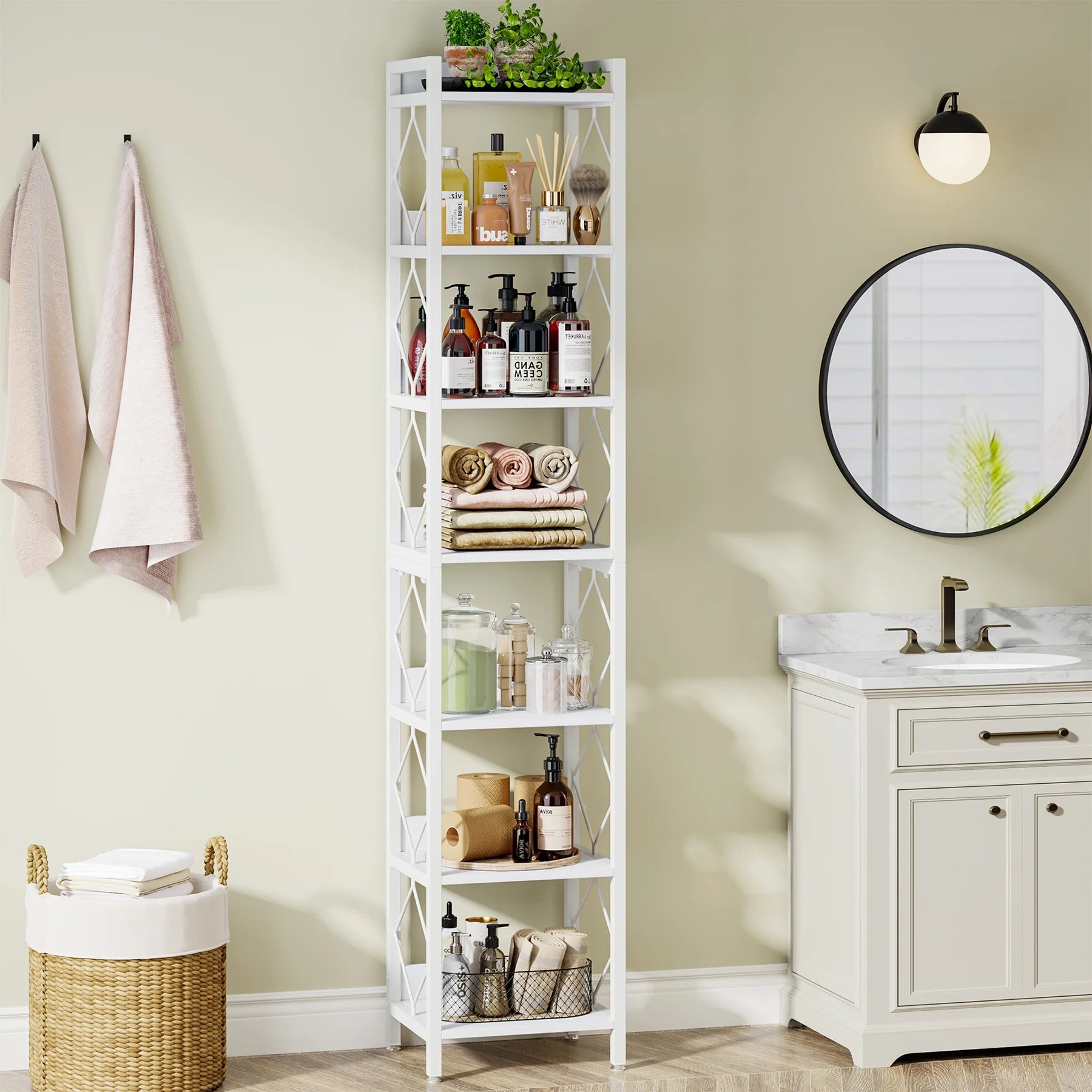 Tribesigns 78.7 in Tall Narrow Bookshelf, Freestanding 7 - Tier Bookcase - Product image 8