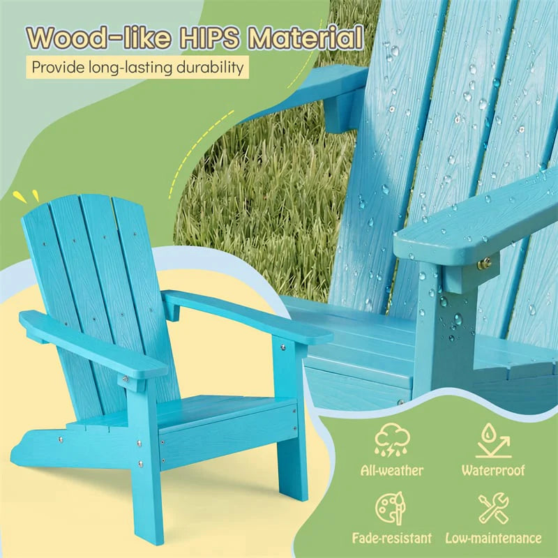 Kids Adirondack Chair, All-Weather HIPS Outdoor Chair with Ergonomic High Backrest & Armrests - Product image 35