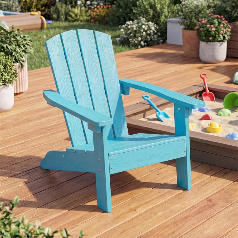 Kids Adirondack Chair, All-Weather HIPS Outdoor Chair with Ergonomic High Backrest & Armrests - Product image 38