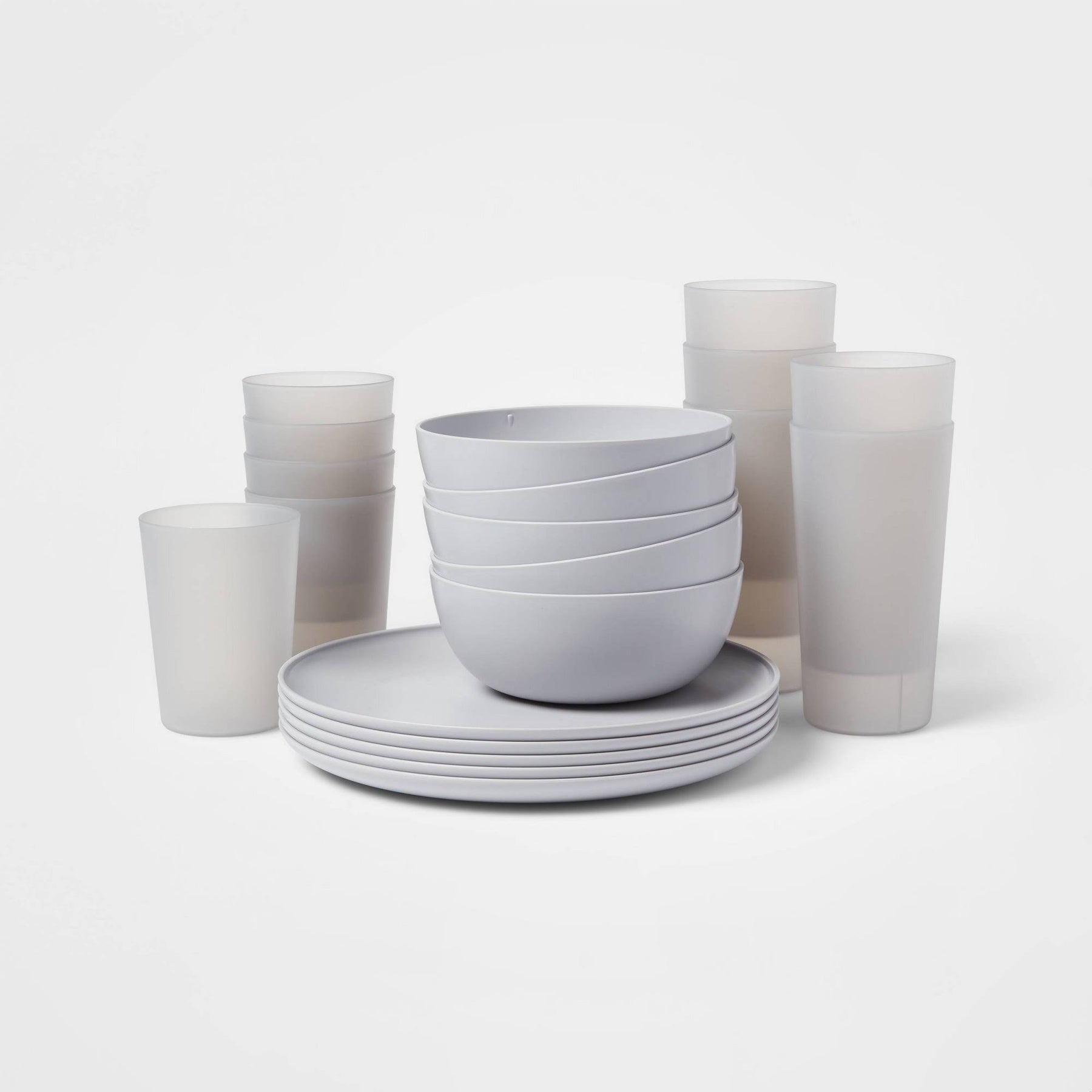 20pc Plastic Dinnerware Set Gray - Room Essentials - Product image 1