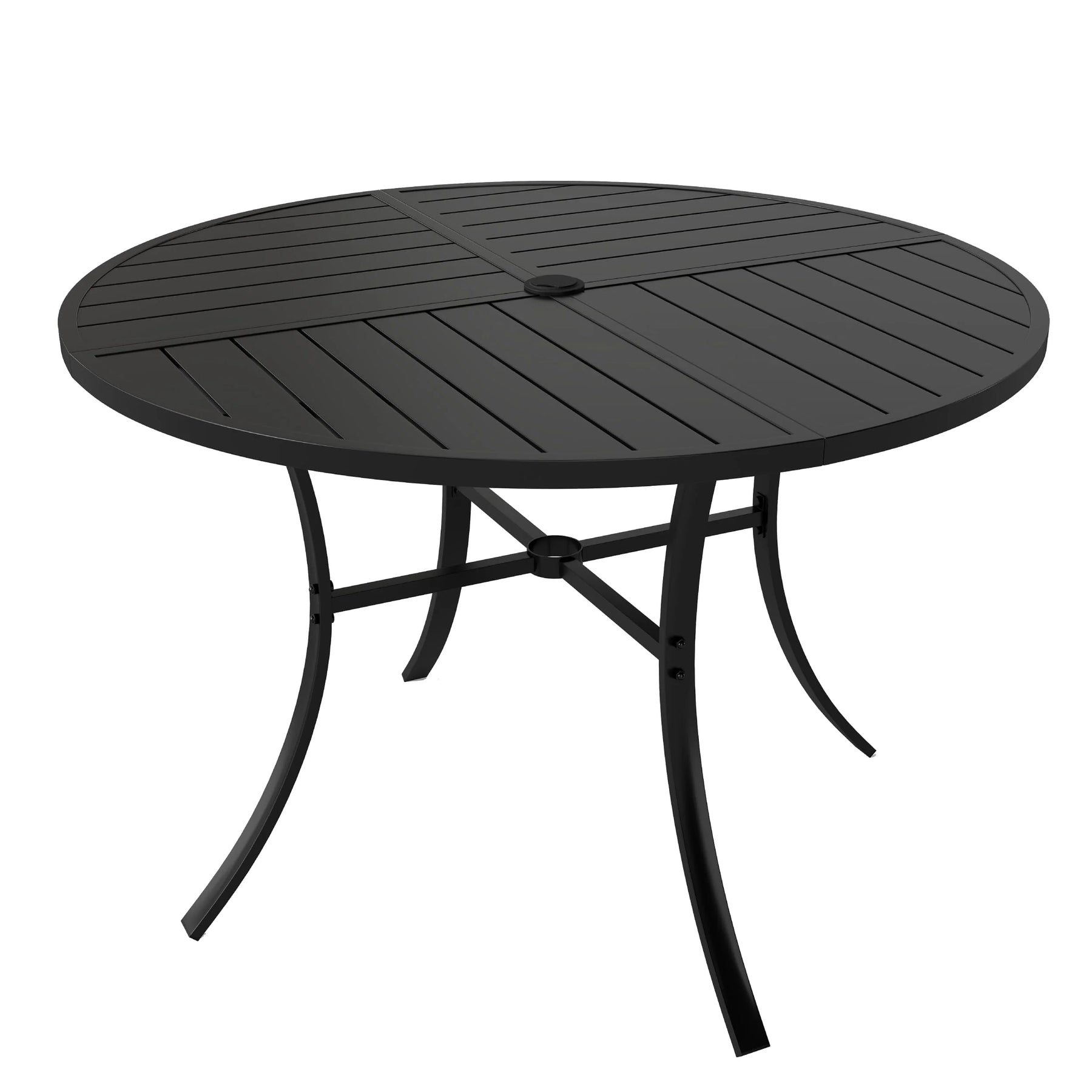 Tangkula 42.5" Round Metal Patio Dining Table for 4 with Umbrella Hole - Product image 2