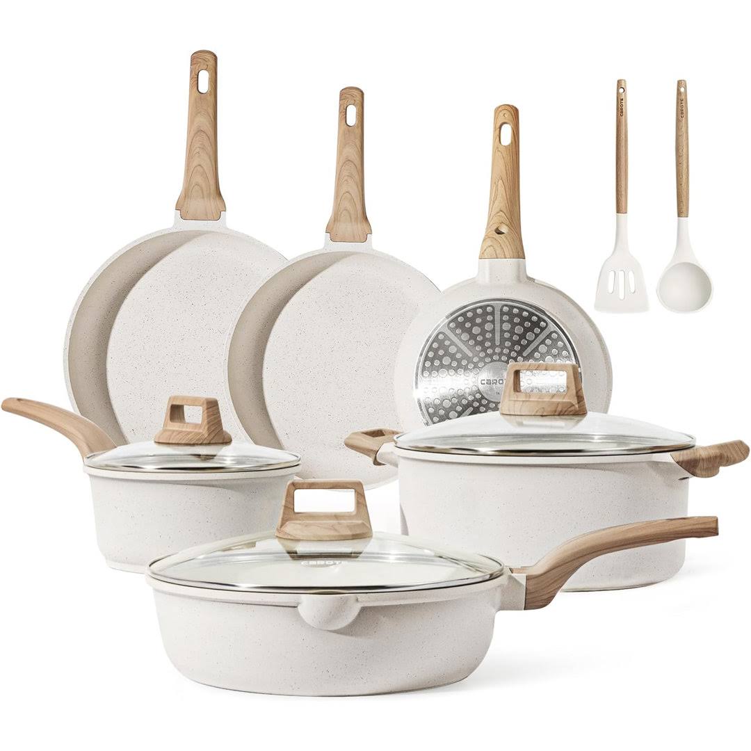 Carote Nonstick Pots and Pans Set, 12 Pcs Non Stick Cookware Set, Induction Stone Cookware Kitchen Cooking - Product image 1