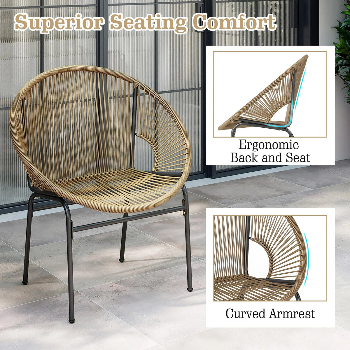 Tangkula 3 Piece Outdoor Patio Furniture Set - Product image 8