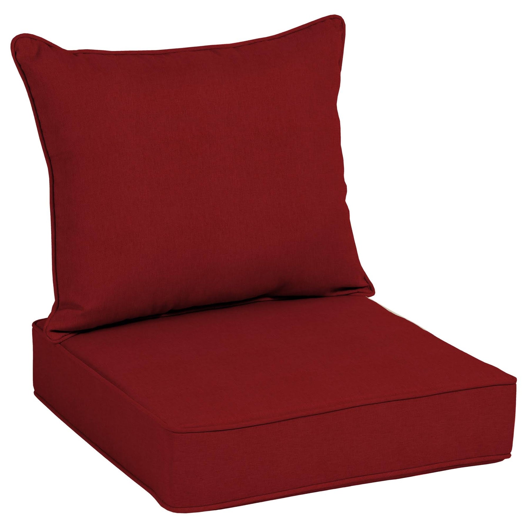 Allen + Roth 2-Piece Red Canvas Deep Seat Patio Chair Cushion - Product image 1