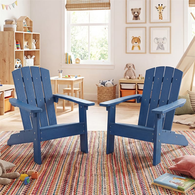 Kids Adirondack Chair, All-Weather HIPS Outdoor Chair with Ergonomic High Backrest & Armrests - Product image 9