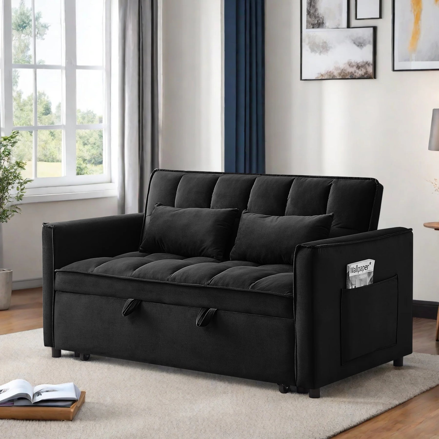 Convertible Sofa Bed, 3 - in - 1 Sleeper Sofa with Pull Out Bed, Sleeper Futon Couch Loveseat with - Product image 6