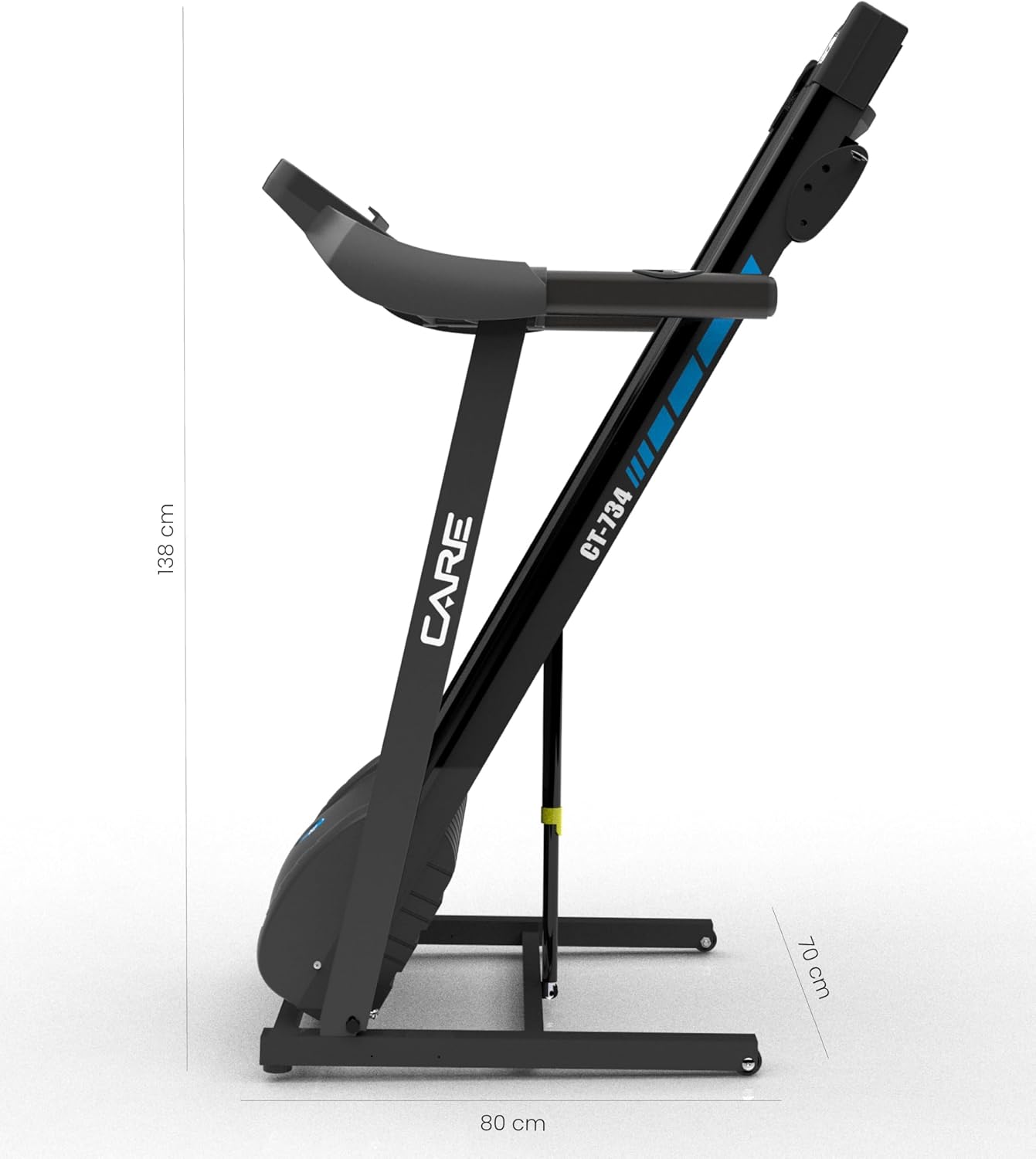 Care Fitness - Connected Treadmill - Foldable - Maximum speed 14 Km/h - Inclinable and Foldable Electric Treadmill - 12 training programs - 3 inclines