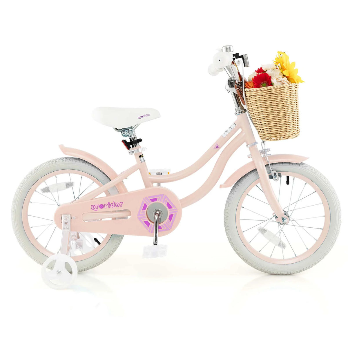 Prorider 16" Kid'S Bike with Training Wheels Adjustable Handlebar Seat Handbrake Pink - Product image 12