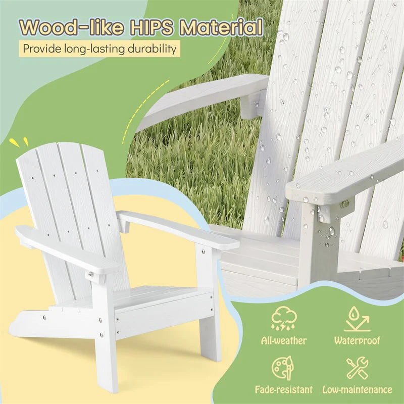 Kids Adirondack Chair, All-Weather HIPS Outdoor Chair with Ergonomic High Backrest & Armrests - Product image 26