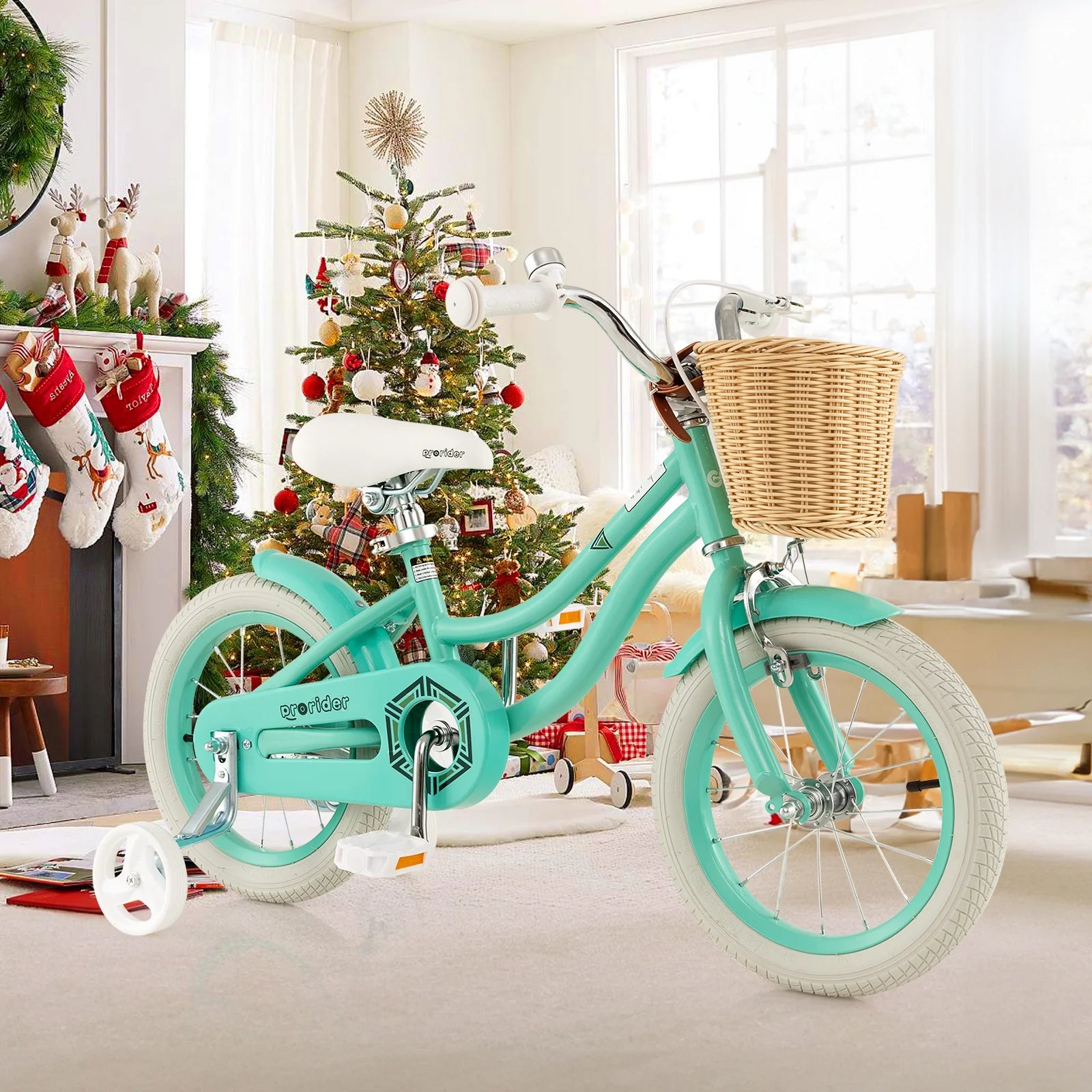 Prorider 16" Kid'S Bike with Training Wheels Adjustable Handlebar Seat Handbrake Pink - Product image 13