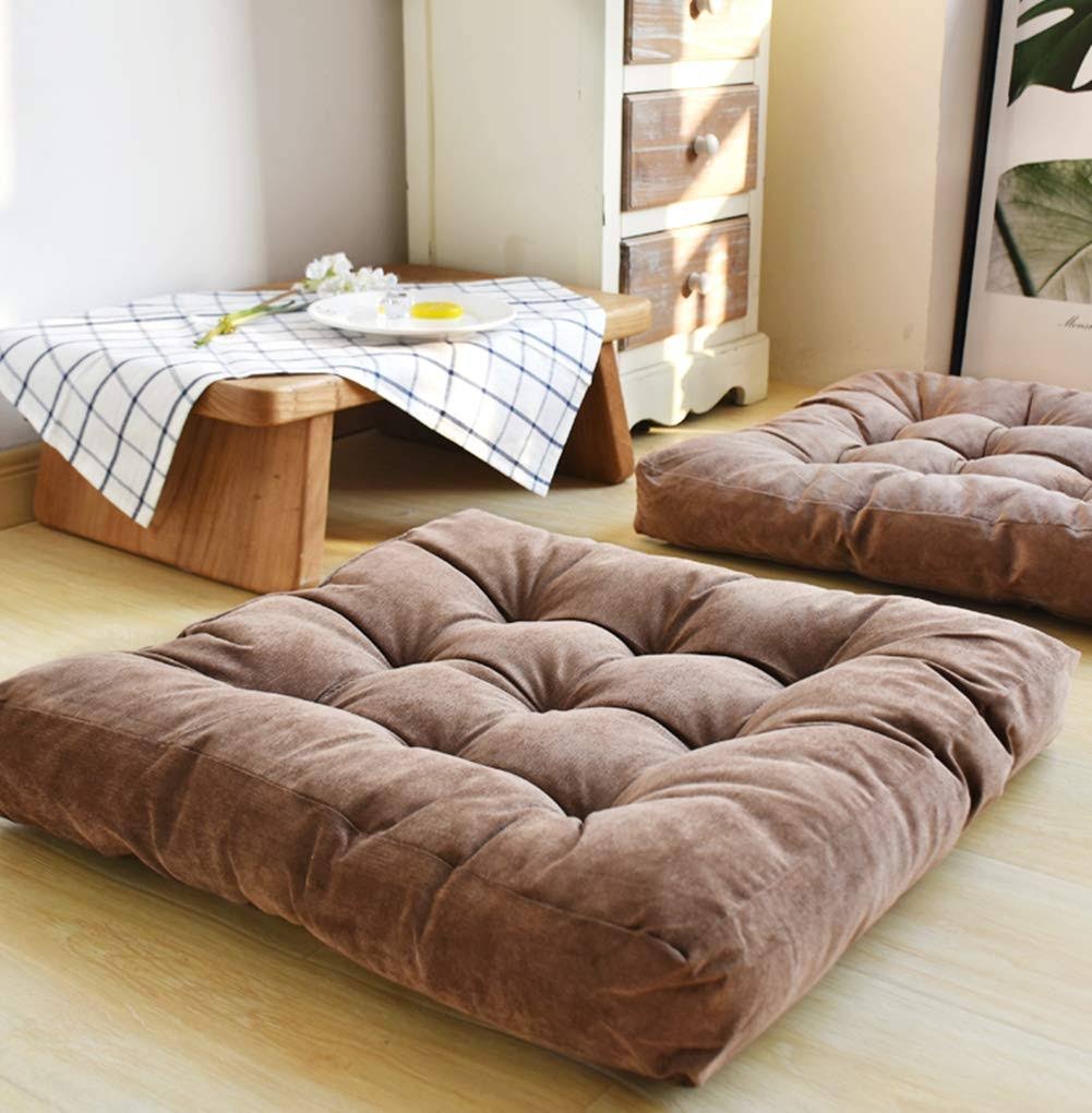 HIGOGOGO Floor Pillow, Square Meditation Pillow for Seating on Floor Solid Thick Tufted Seat Cushion - Product image 1