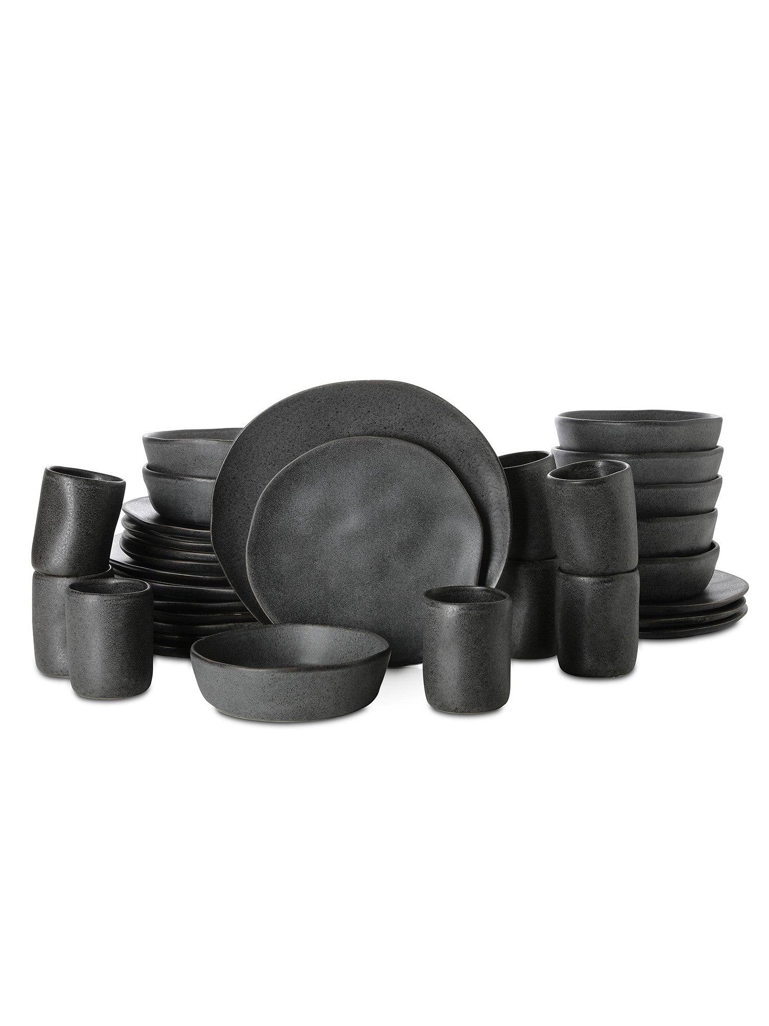 Stone by Mercer Project Hekonda Stoneware 32-Piece Dinnerware Set, Gray - Product image 1