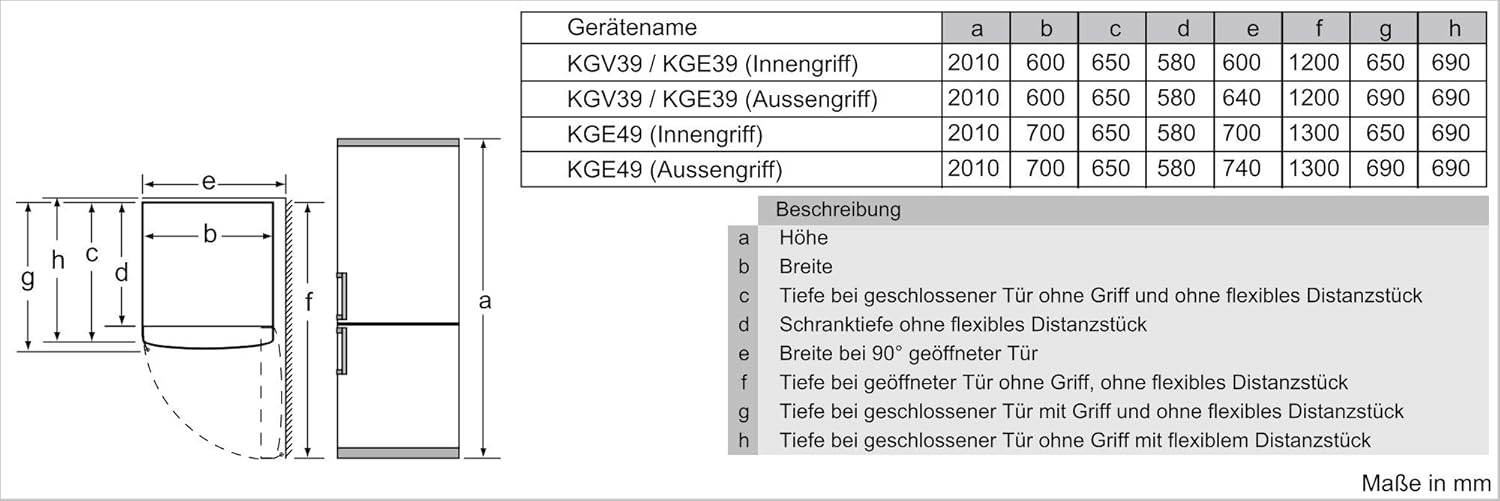 Bosch KGE398IBP - Series 6, Freestanding combined refrigerator, 201 x 60 cm, Anti-fingerprint stainless steel