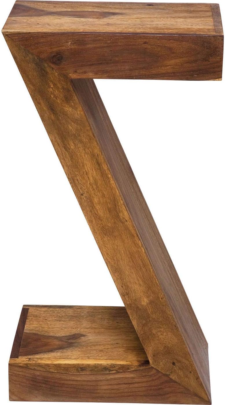 Kare Design Z Authentico Side Table, Brown, Solid Wood, Living Room Table, Furniture, Interior Decoration, Bedroom Decoration, Living Room, Home, 55x30x20 cm (H/W/P)