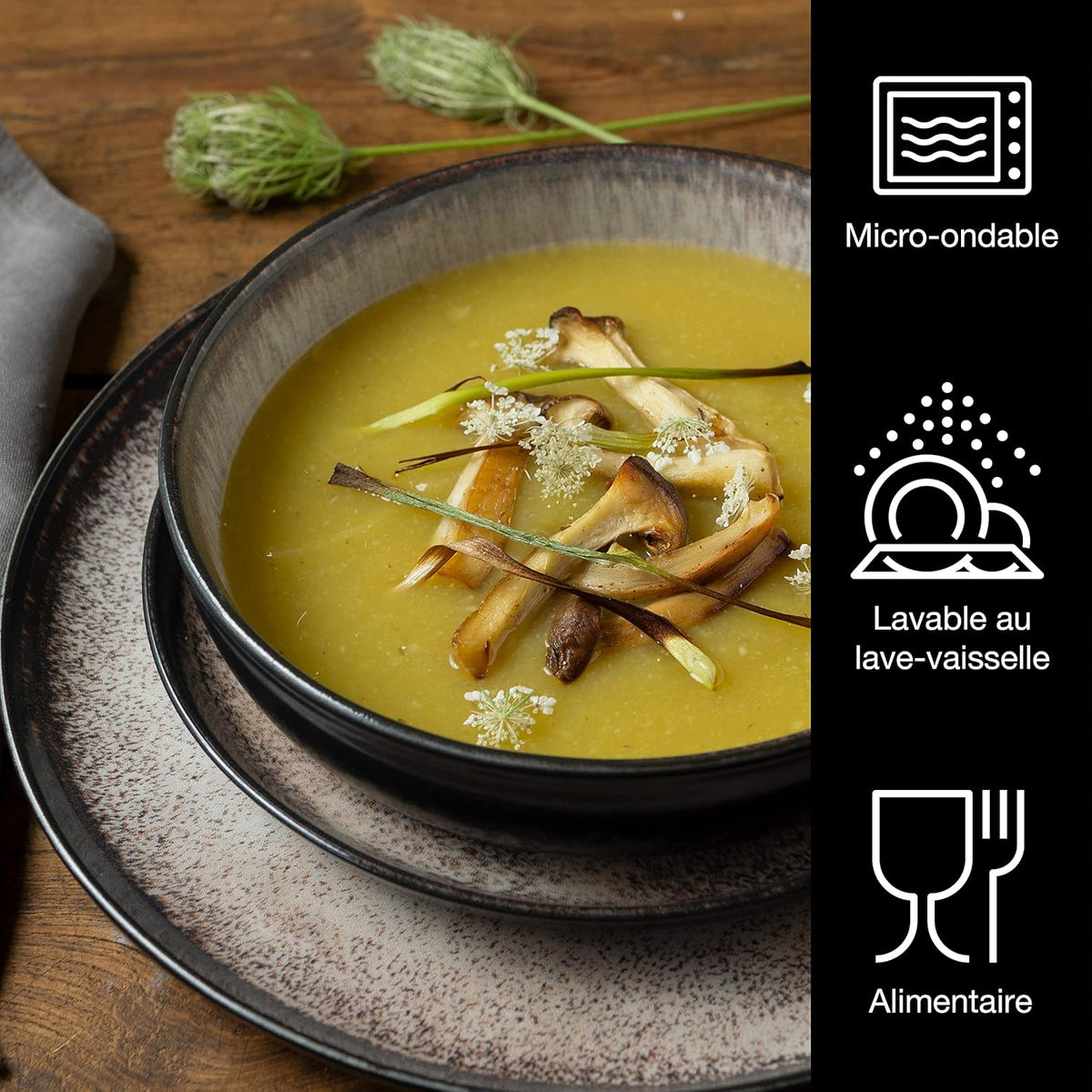 Moritz & Moritz VIDA dinner service for 6 people - 18 pieces - beige tableware and tableware 6x dinner plates, 6x soup plates, 6x breakfast plates