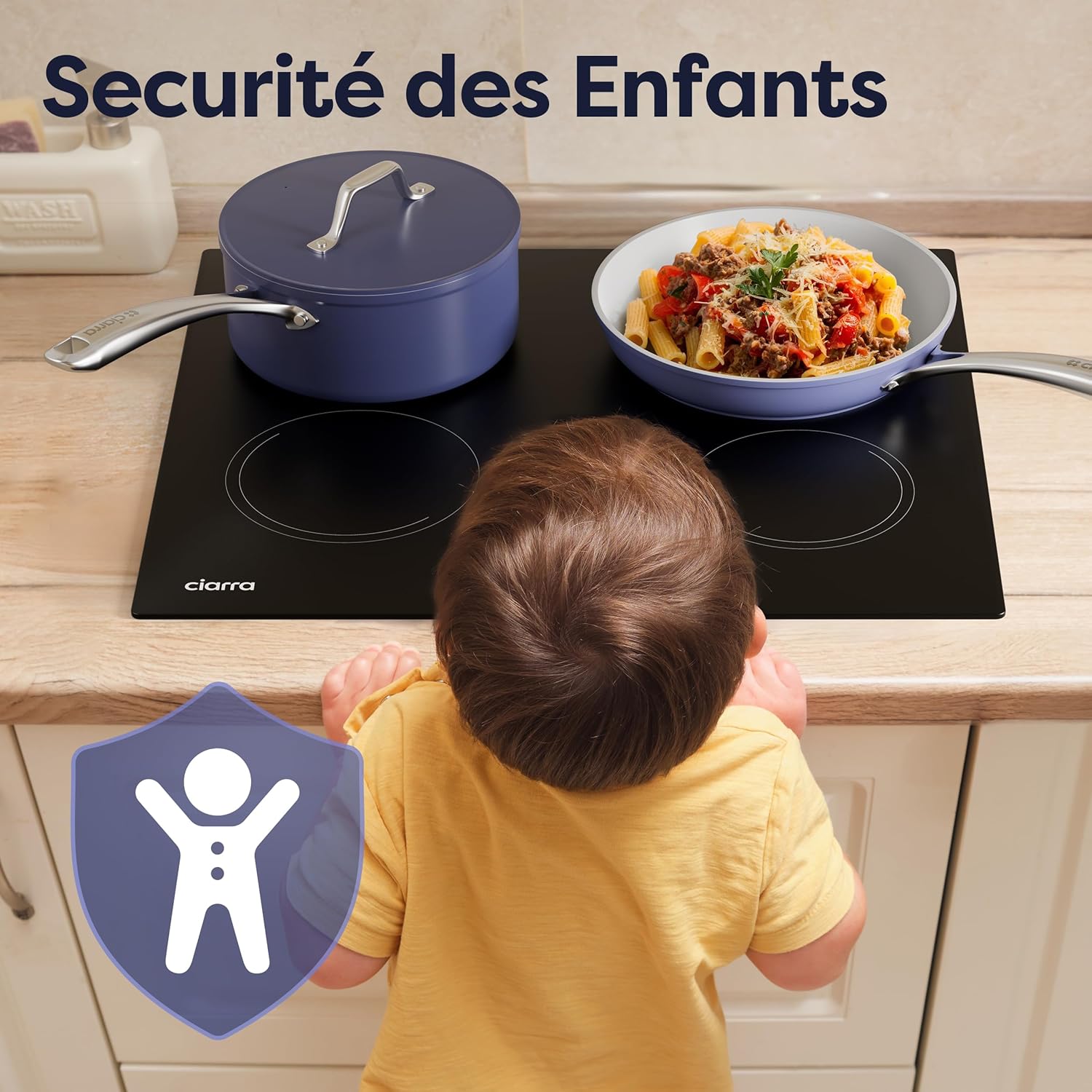 Ciarra Induction Hob - 4 Burners - 6000W - Built-in Hob - Touch Control - 9 Levels - CABBIH4-E