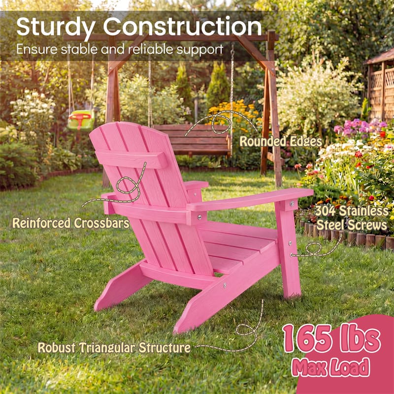 Kids Adirondack Chair, All-Weather HIPS Outdoor Chair with Ergonomic High Backrest & Armrests - Product image 49