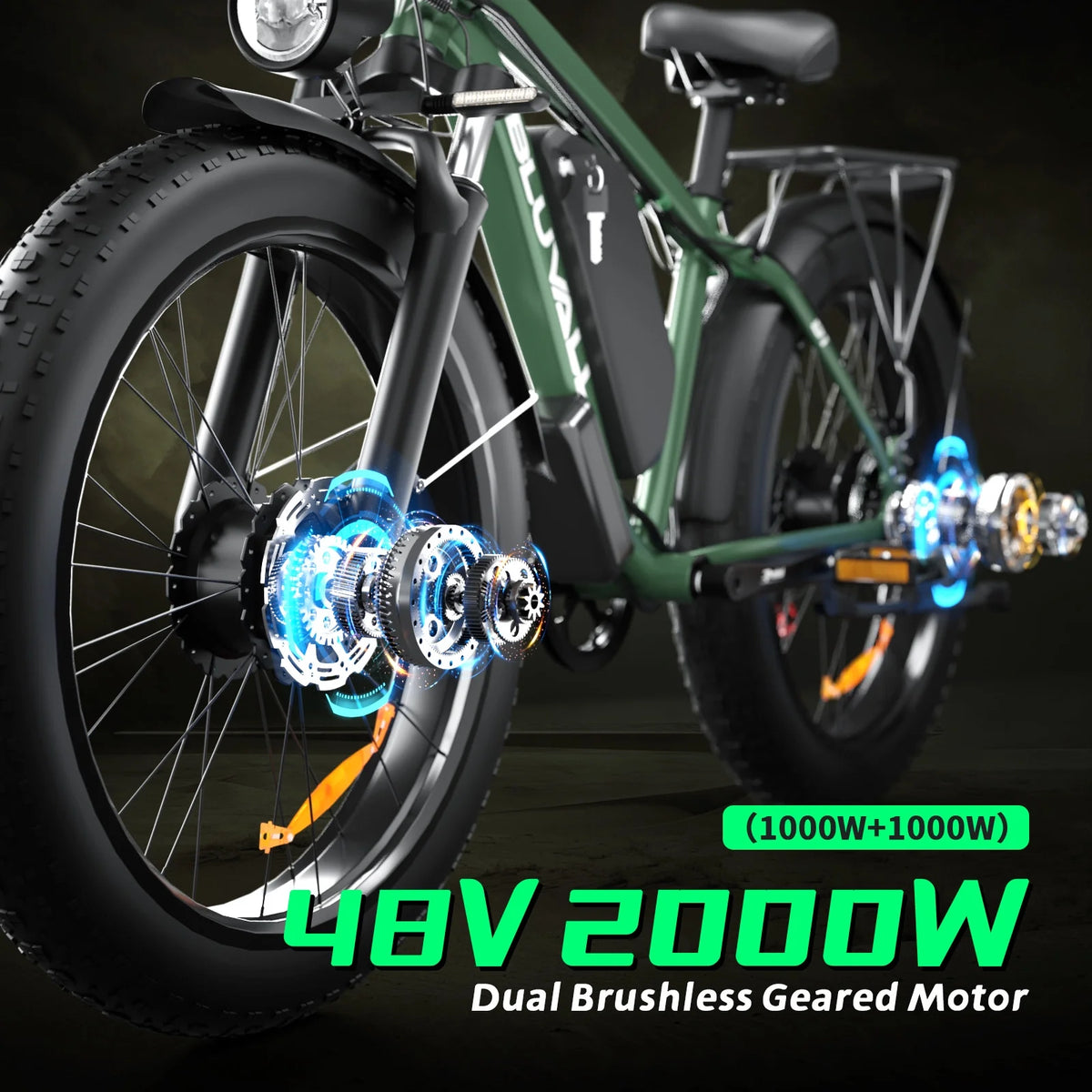 Electric Bike for Adults, 2000W 26'Fat Tire Electric Bike, 35MPH AWD Dual Motor Electric Bicycles - Product image 9