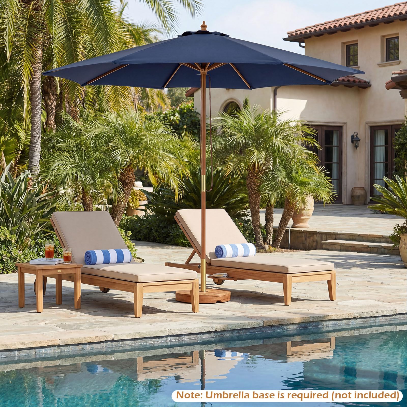 Tangkula 9 FT Patio Umbrella - Outdoor Table Market Umbrella with 8 Wooden Ribs - Product image 9