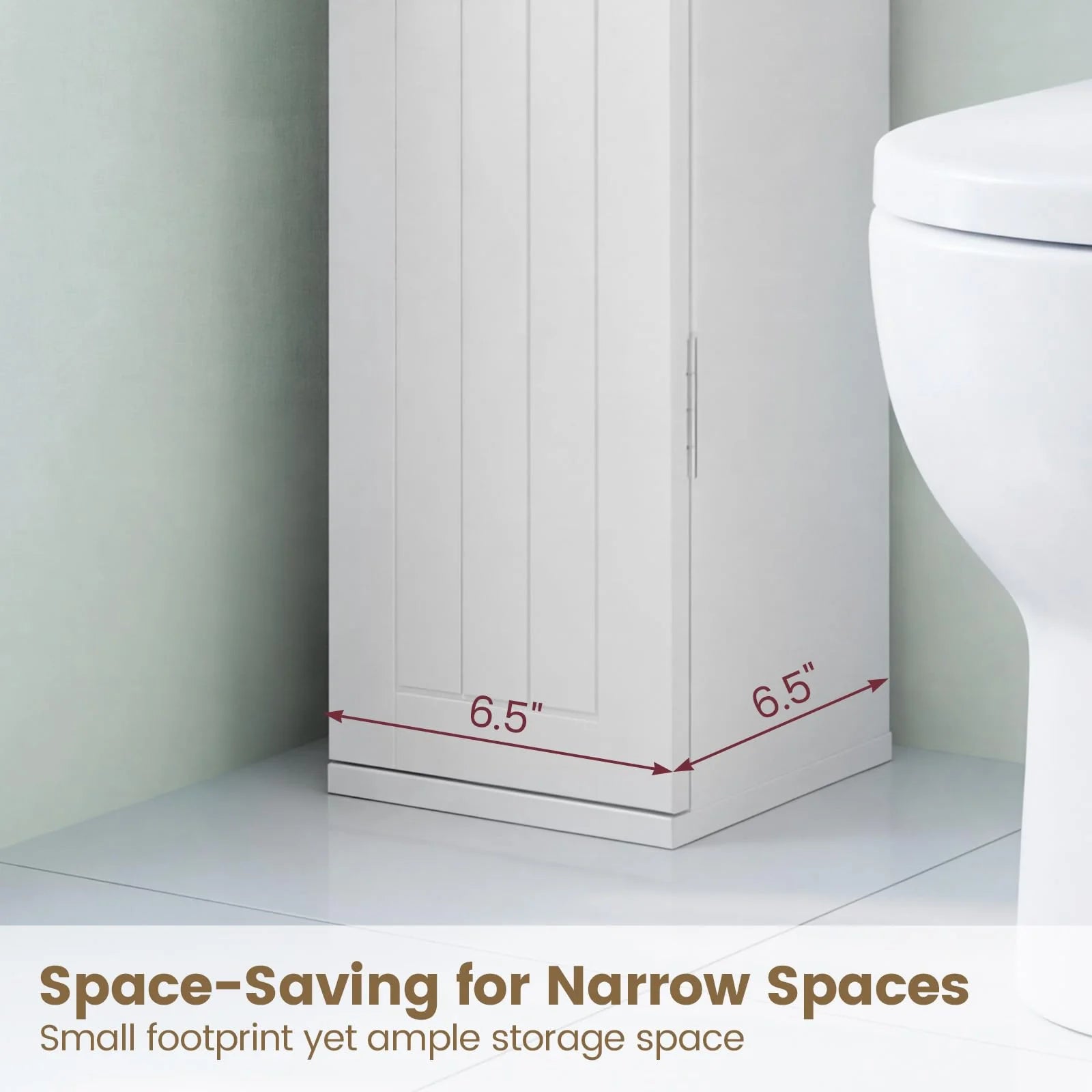 Tangkula Slim Bathroom Storage Cabinet with Door - Product image 9