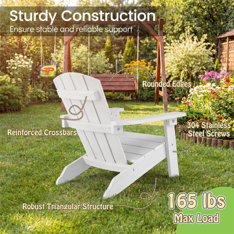 Kids Adirondack Chair, All-Weather HIPS Outdoor Chair with Ergonomic High Backrest & Armrests - Product image 27
