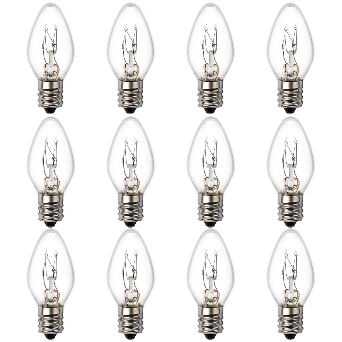 Esslife MKTBA 15 Watt Himalayan Salt Lamp Bulbs, 12Pack Dimmable Rock Salt Night Light Bulbs with E12 Base for Salt Lamps, Scentsy Warmer Wax Diffuser, Candle