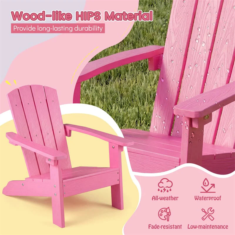 Kids Adirondack Chair, All-Weather HIPS Outdoor Chair with Ergonomic High Backrest & Armrests - Product image 48