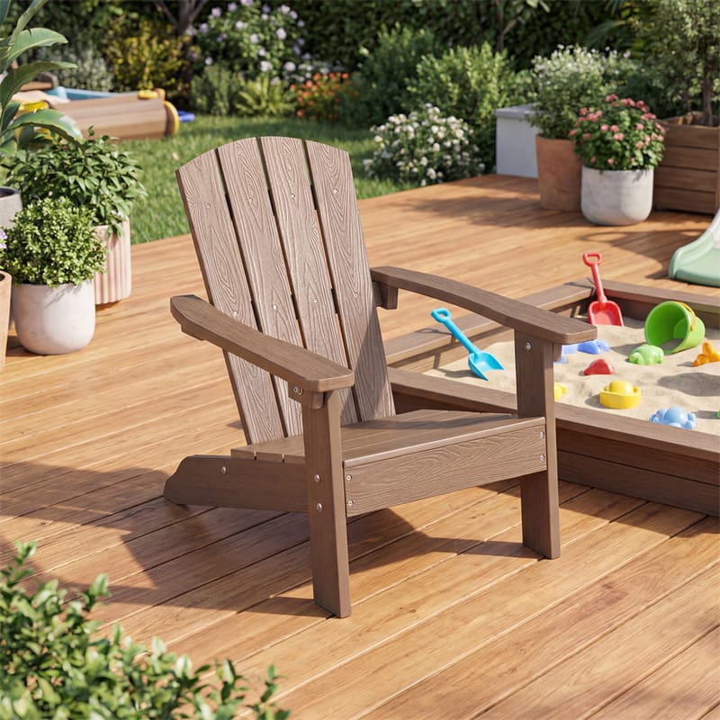 Kids Adirondack Chair, All-Weather HIPS Outdoor Chair with Ergonomic High Backrest & Armrests - Product image 12