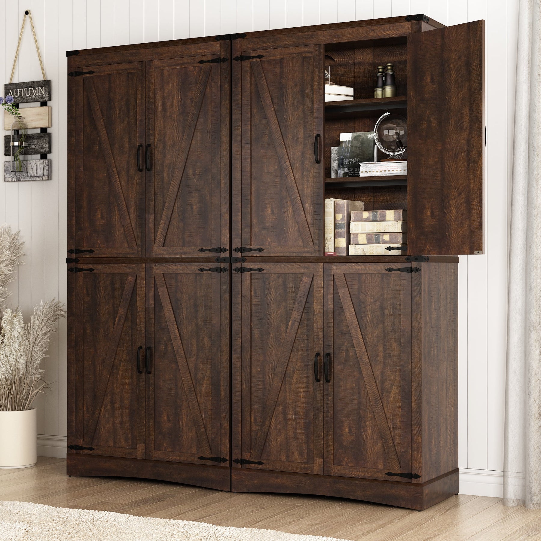 71" Tall Farmhouse Kitchen Pantry Cabinet, 5 Layers Storage Cabinet with Adjustable Shelves - Product image 75