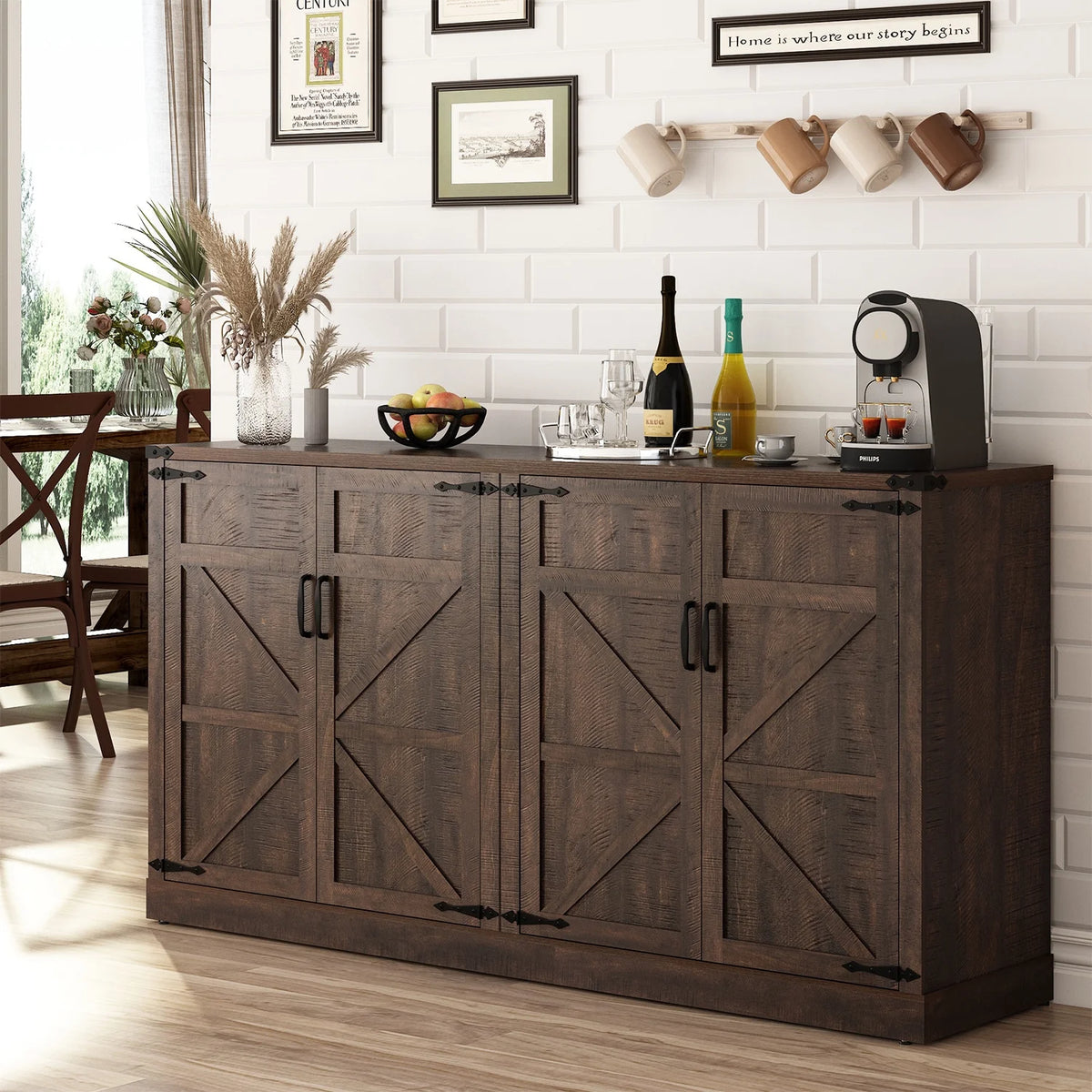 71" Tall Farmhouse Kitchen Pantry Cabinet, 5 Layers Storage Cabinet with Adjustable Shelves - Product image 24