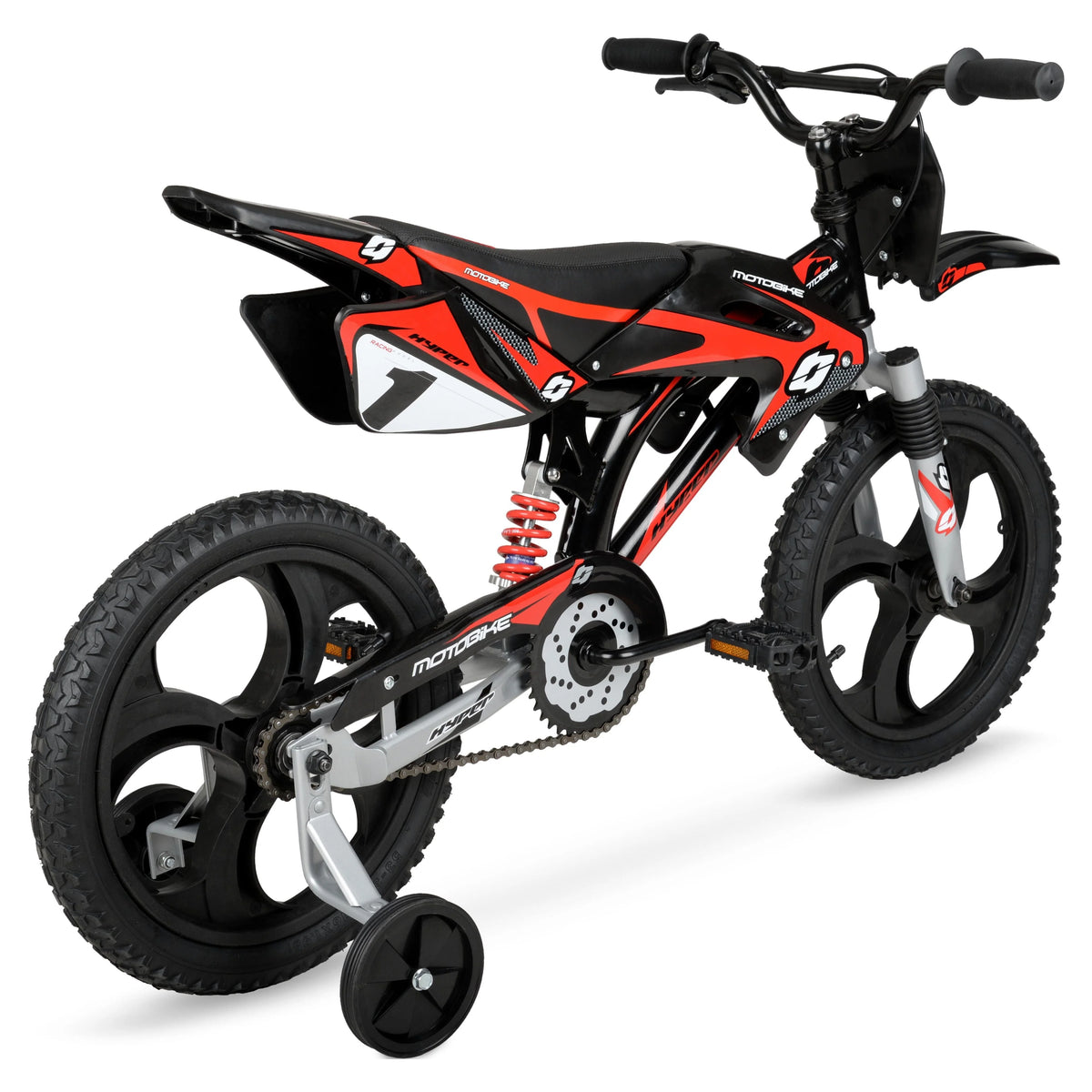 Hyper Bicycles 16" Kids Motobike with Mag Wheels, Including Training Wheels, Black/Red - Product image 7
