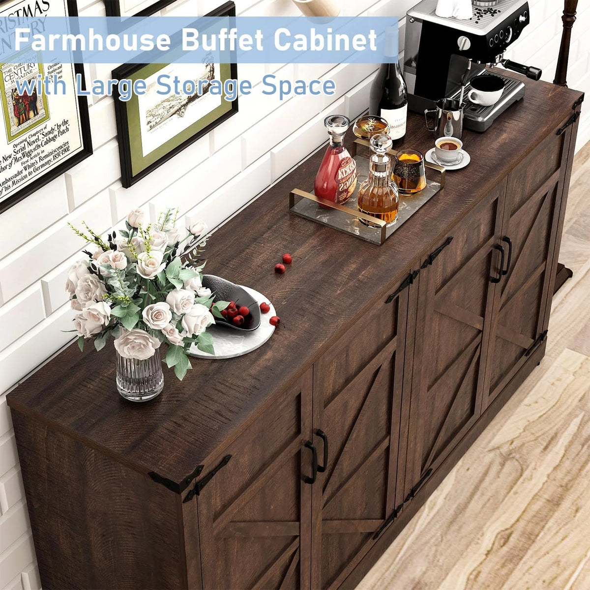 71" Tall Farmhouse Kitchen Pantry Cabinet, 5 Layers Storage Cabinet with Adjustable Shelves - Product image 26