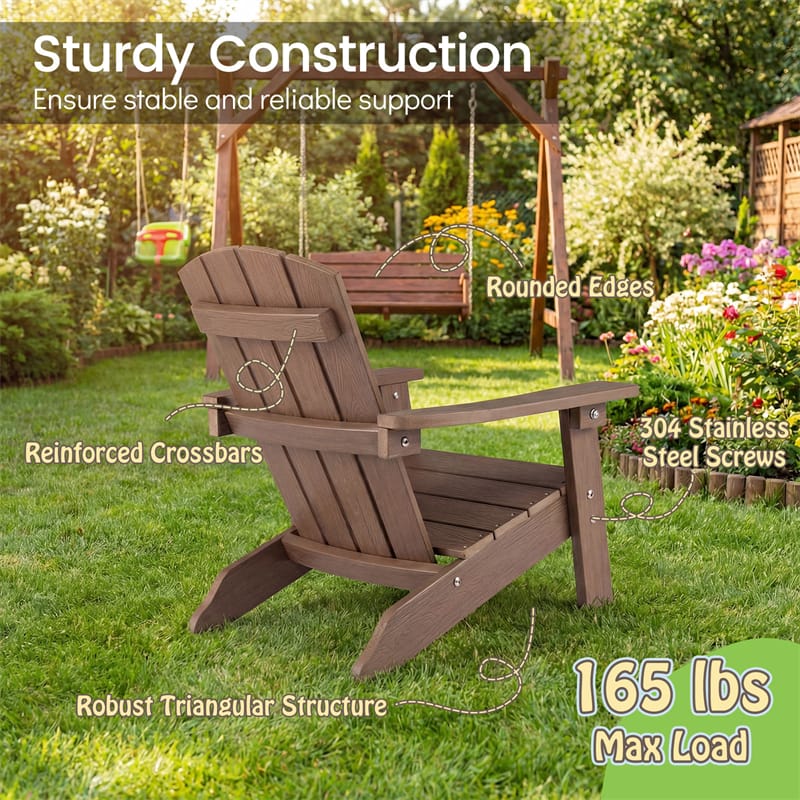 Kids Adirondack Chair, All-Weather HIPS Outdoor Chair with Ergonomic High Backrest & Armrests - Product image 16