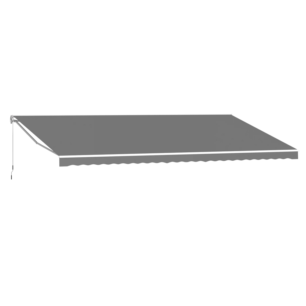 AECOJOY 14'x10' Manual Retractable Awning Sun Shade, Patio Awning Canopy
