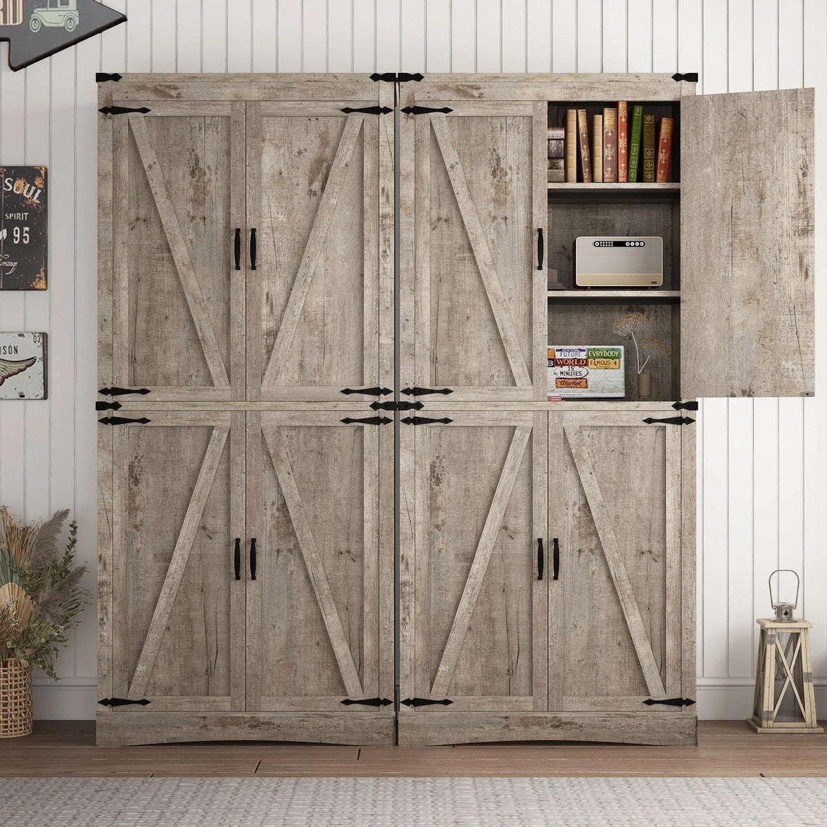 71" Tall Farmhouse Kitchen Pantry Cabinet, 5 Layers Storage Cabinet with Adjustable Shelves - Product image 35