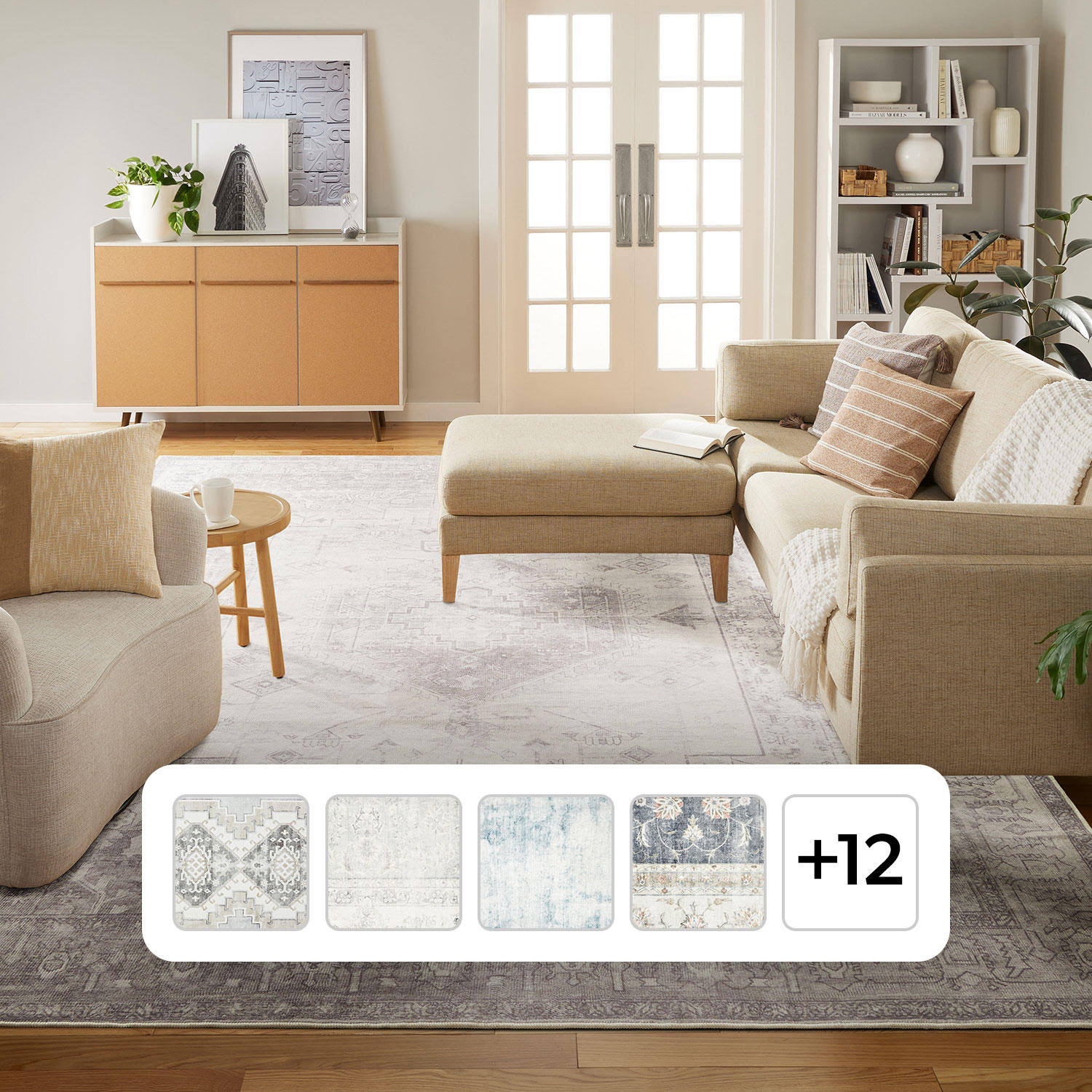 Member's Mark Everwash Washable Area Rug, Castle Grey - Product image 1