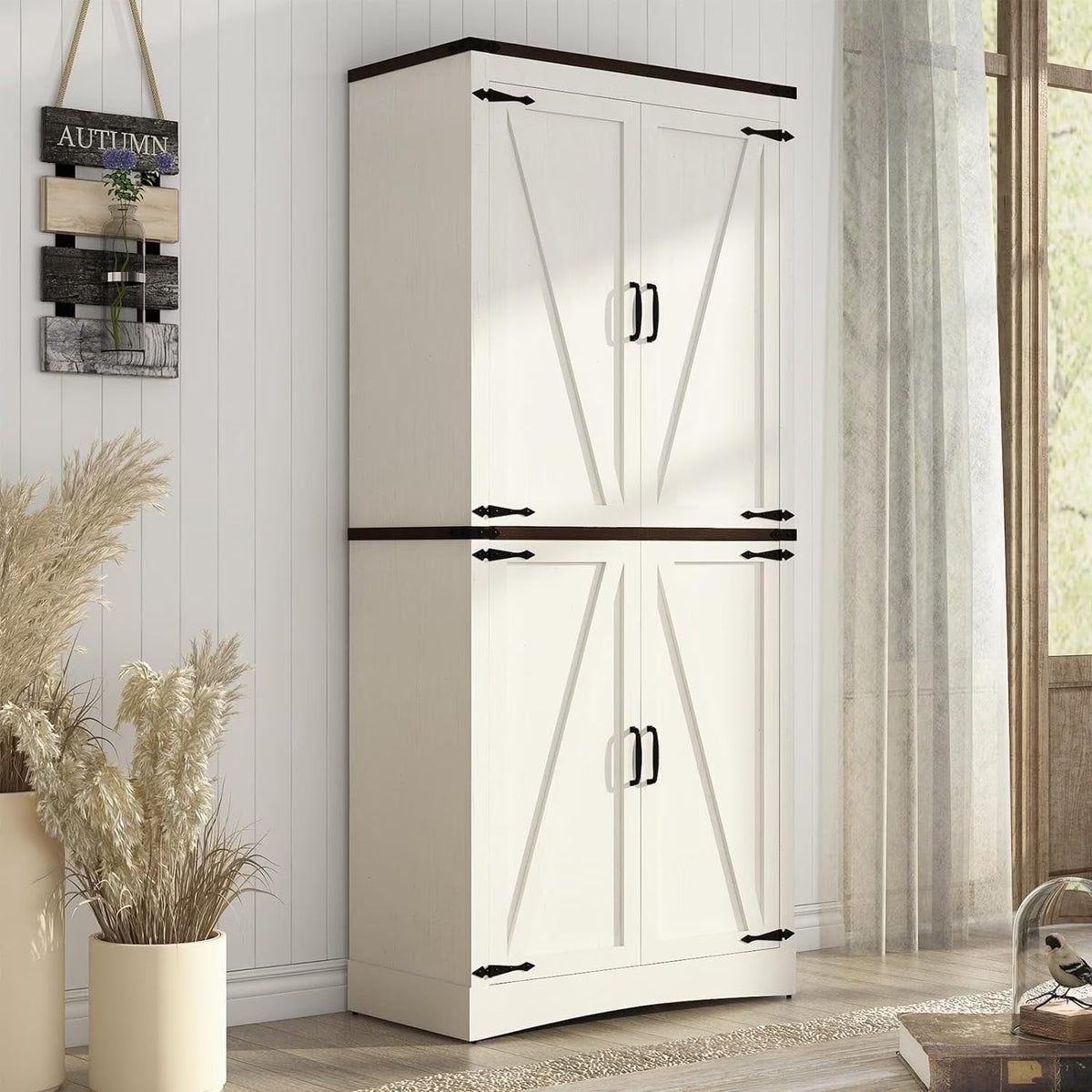 71" Tall Farmhouse Kitchen Pantry Cabinet, 5 Layers Storage Cabinet with Adjustable Shelves - Product image 1
