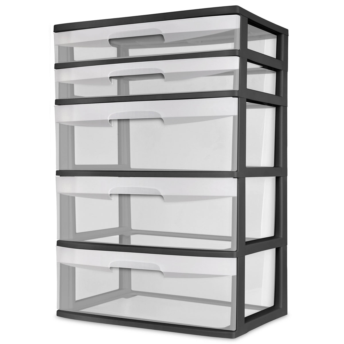 5 Drawer Wide Tower Storage Sterilite Organizer Cabinet Heavy Plastic - Product image 1