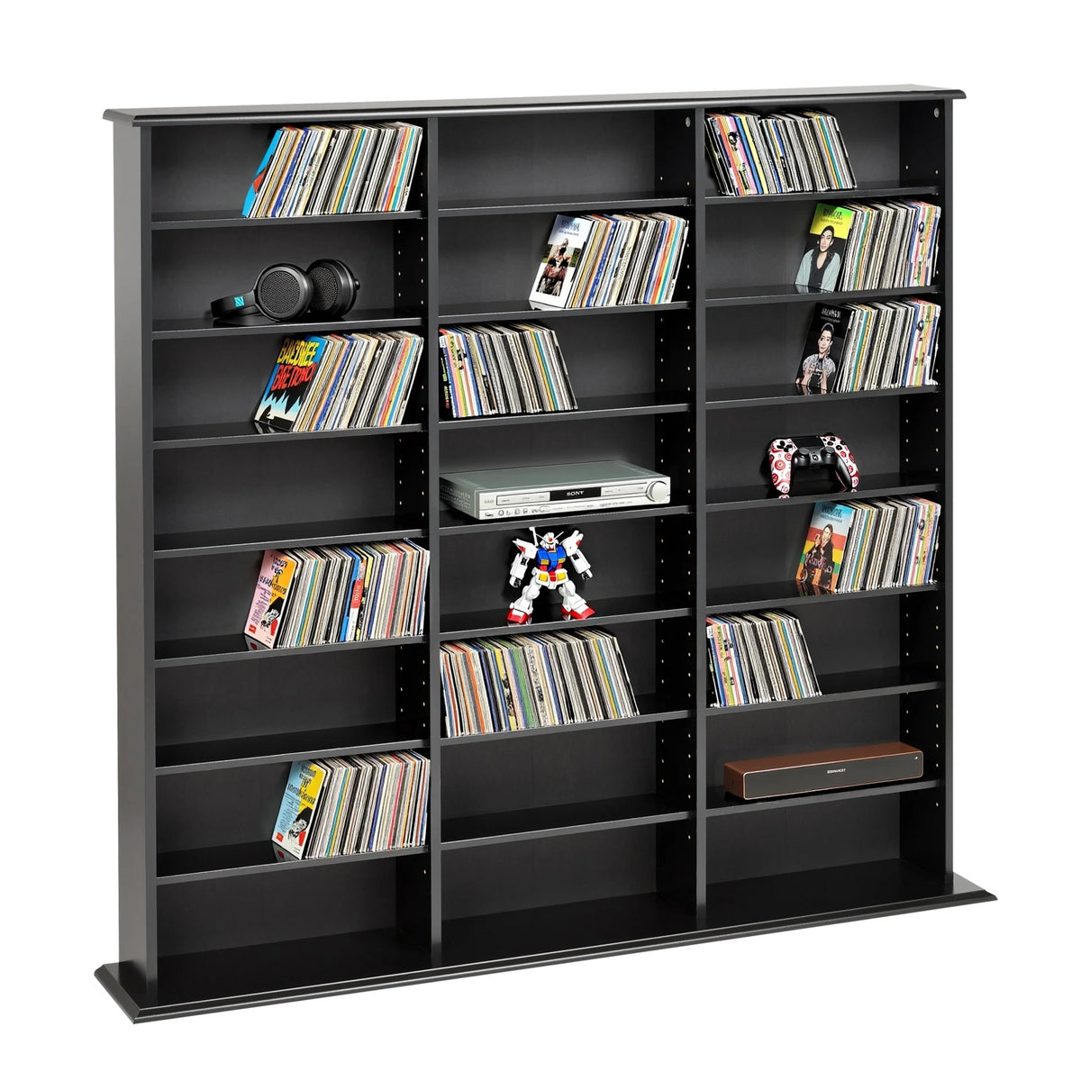 Prepac 51" Triple CD DVD Wall Media Storage Rack in Black - Product image 2