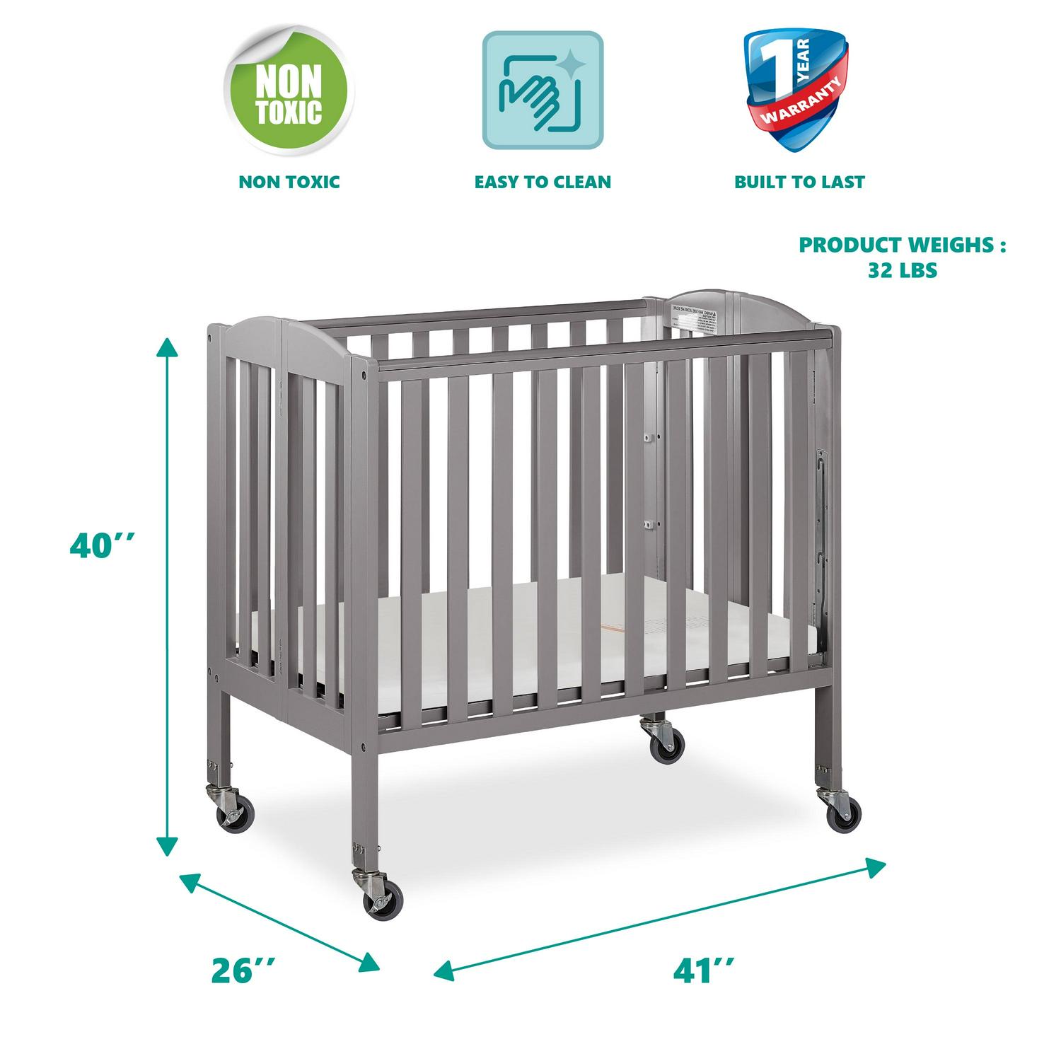 Dream on Me 3 - in - 1 Portable Crib Gray - Product image 3