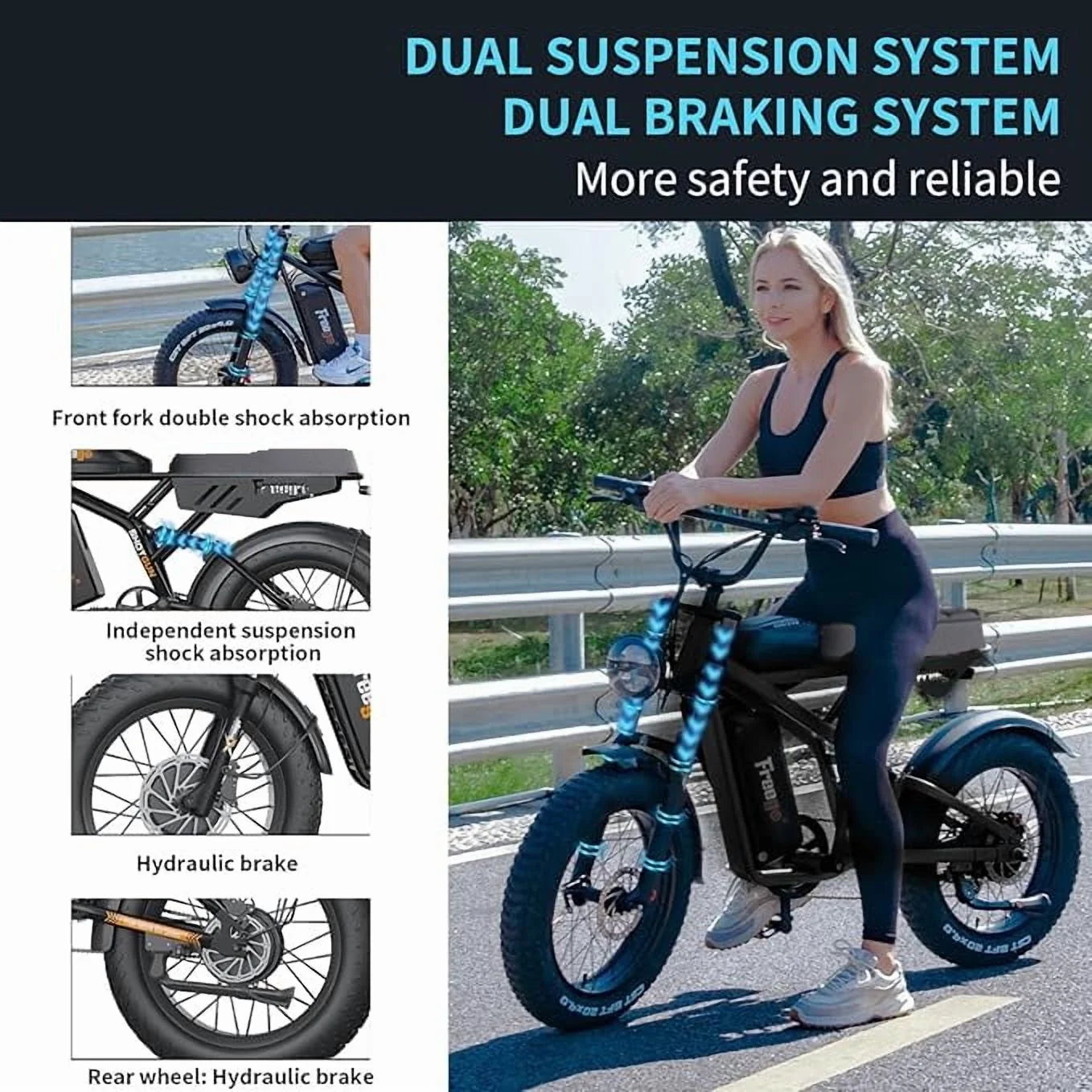 Freego F3 Pro 2000W Dual Motor Electric Bike for Adults, & Dual Battery 48V/40ah - Product image 7