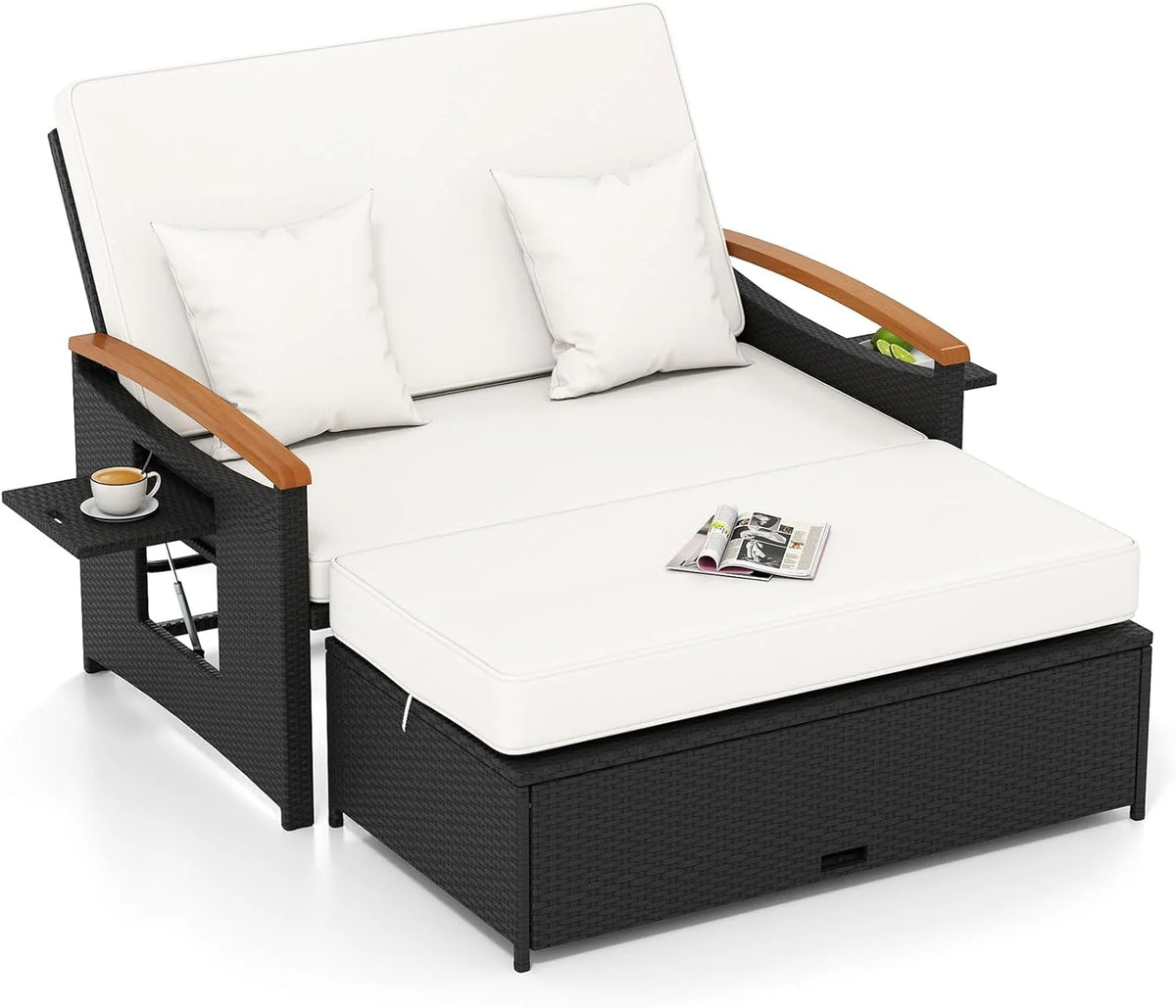 Tangkula Patio Rattan Daybed with 4-Level Adjustable Backrest - Product image 10