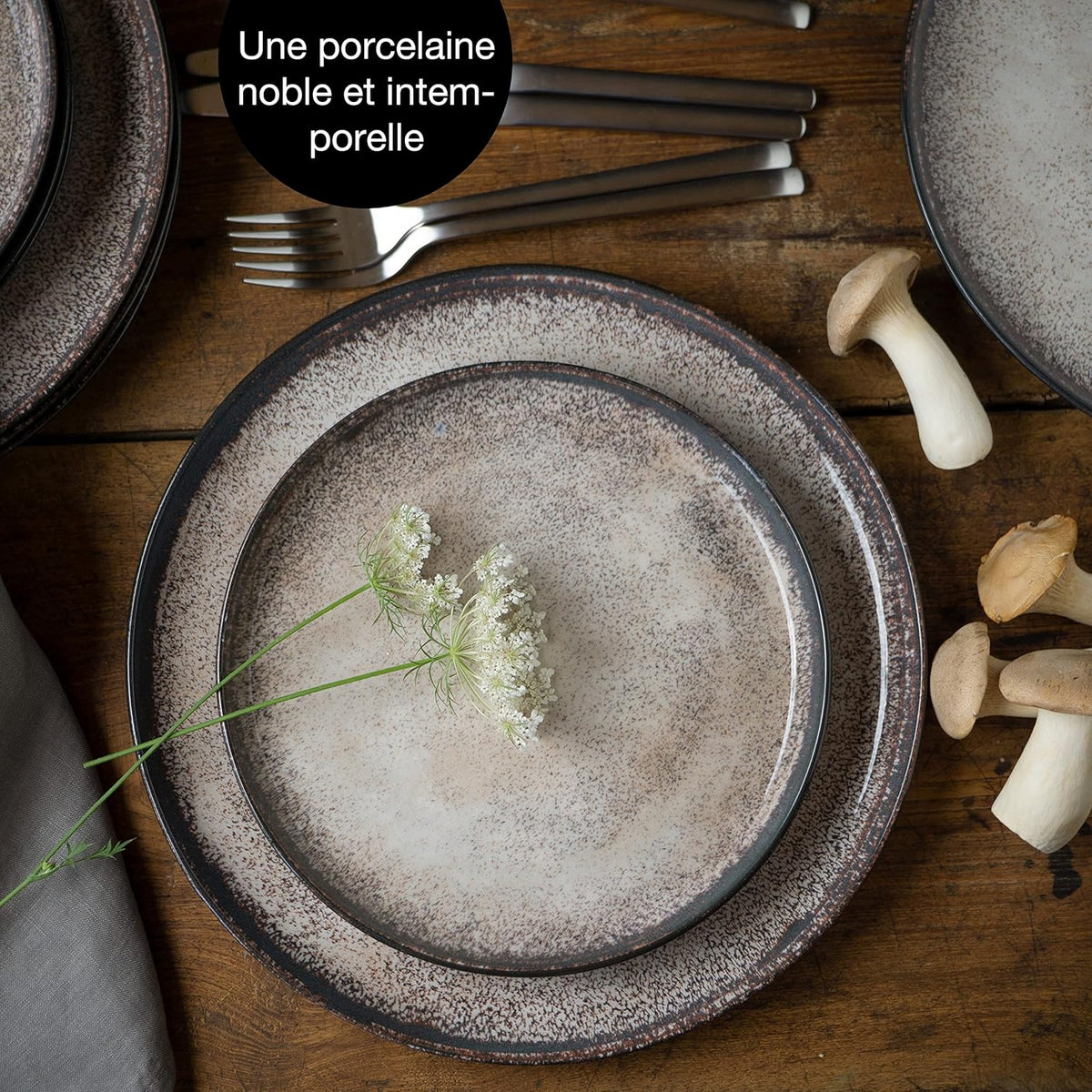 Moritz & Moritz VIDA dinner service for 6 people - 18 pieces - beige tableware and tableware 6x dinner plates, 6x soup plates, 6x breakfast plates