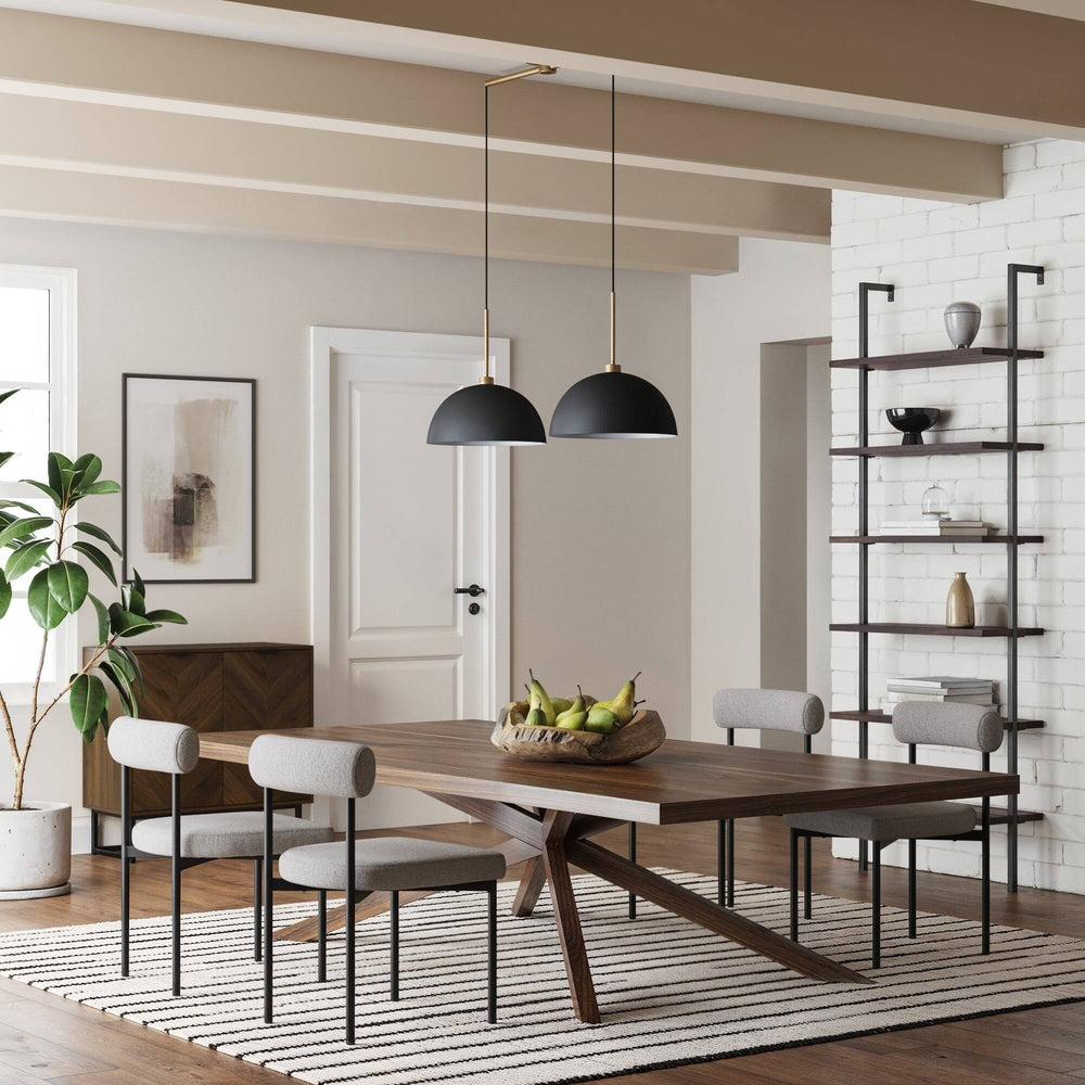 Nathan James Percy Modern 2-Light Pendant Island Light Fixture, Hanging Lights with Metal Shade and Adjustable Cord, for Kitchen