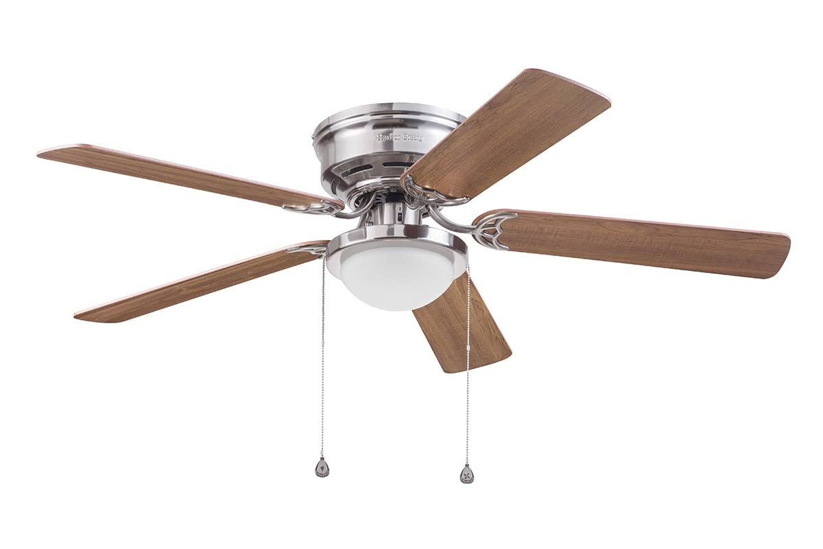 Harbor Breeze Armitage 52in Brushed Nickel Indoor Flush Mount Ceiling Fan with Light Kit - Product image 1