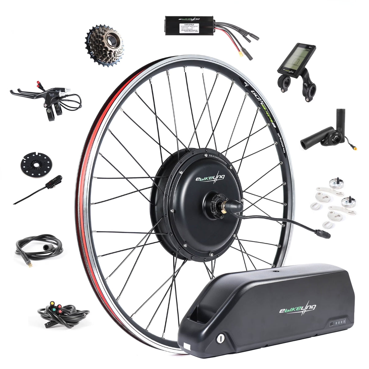 Ebikeling 48V 1500W 52V 19.2AH Rear - Rack Ebike Conversion Kit with Battery 700C Rear Electric Bike - Product image 1