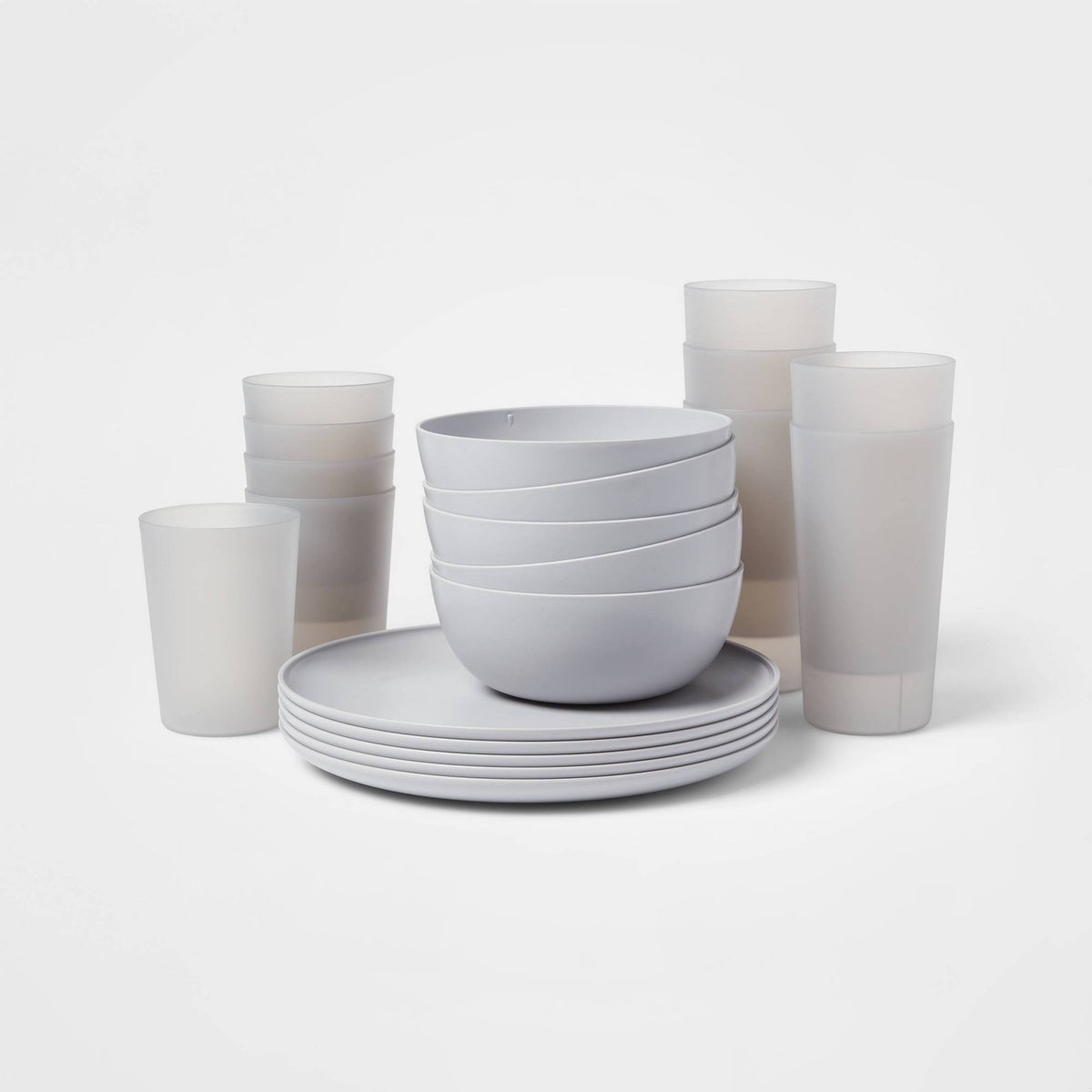 20pc Plastic Dinnerware Set Gray - Room Essentials - Product image 1