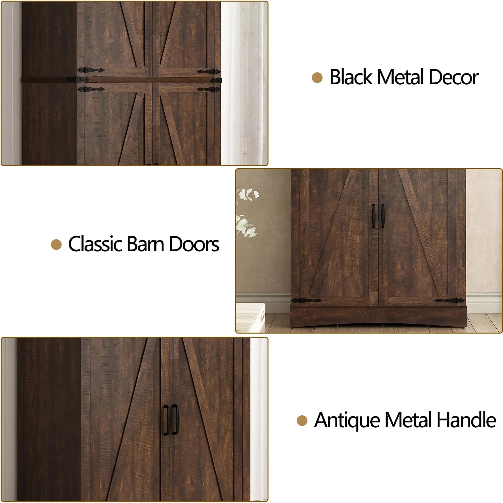 71" Tall Farmhouse Kitchen Pantry Cabinet, 5 Layers Storage Cabinet with Adjustable Shelves - Product image 74