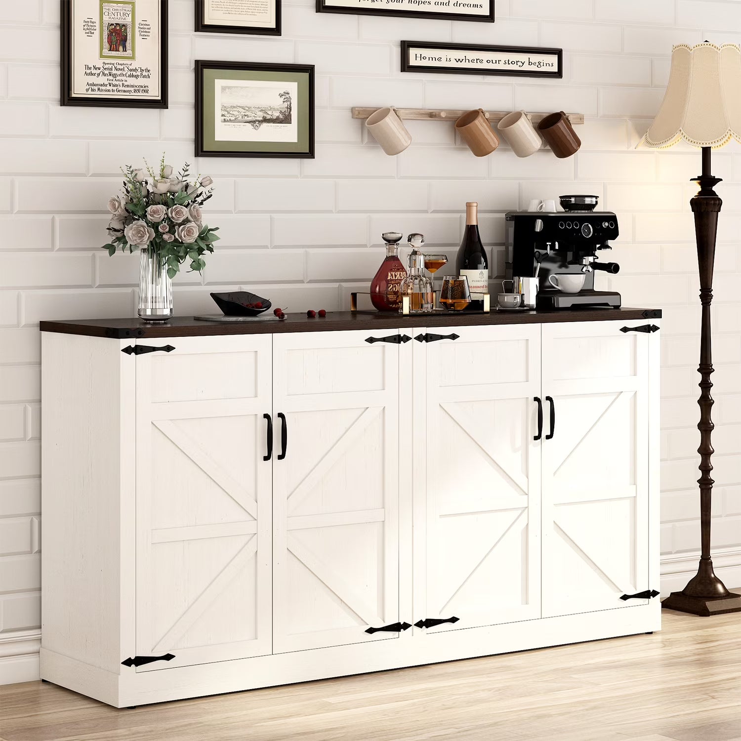71" Tall Farmhouse Kitchen Pantry Cabinet, 5 Layers Storage Cabinet with Adjustable Shelves - Product image 13
