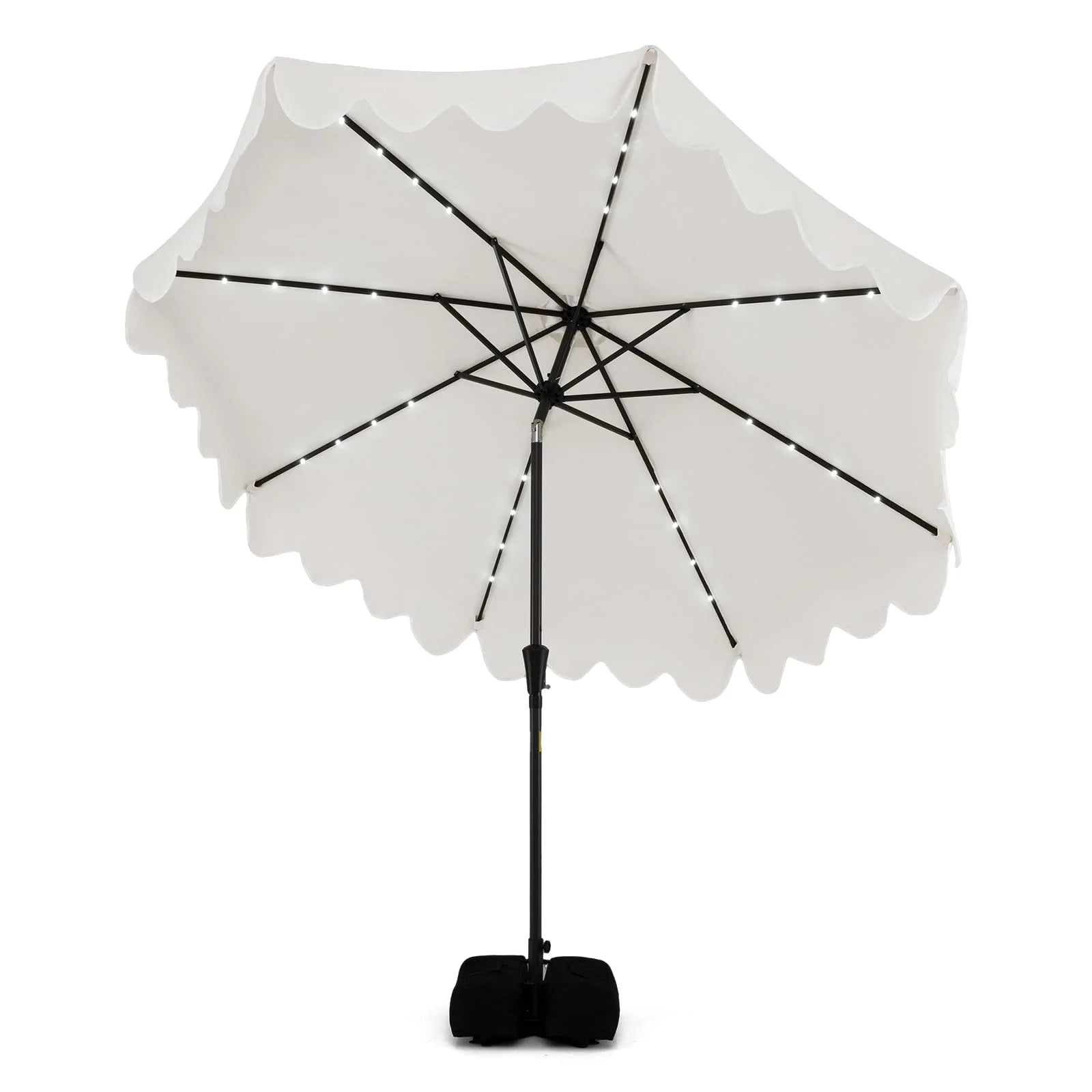 Tangkula 10 FT Outdoor Patio Umbrella with Solar LED Lights and Weighted Base-Beige - Product image 10